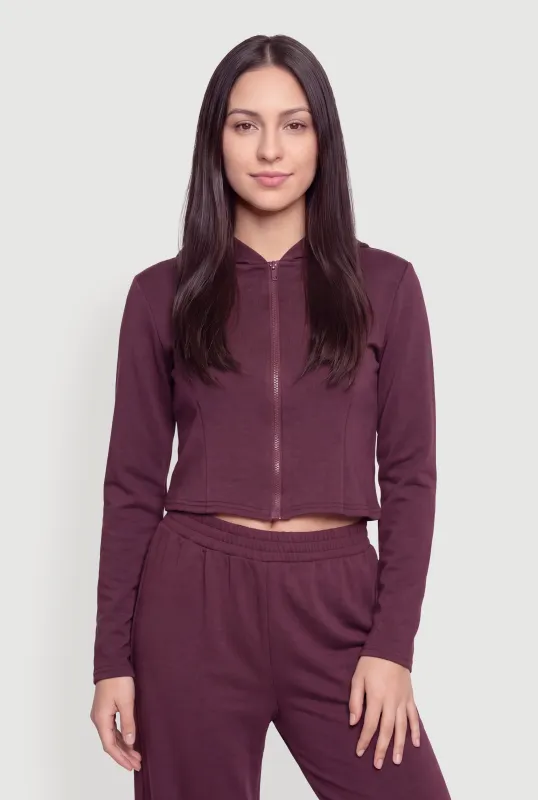 Long Sleeve Zip Up Cropped Hoodie made by Rainbow