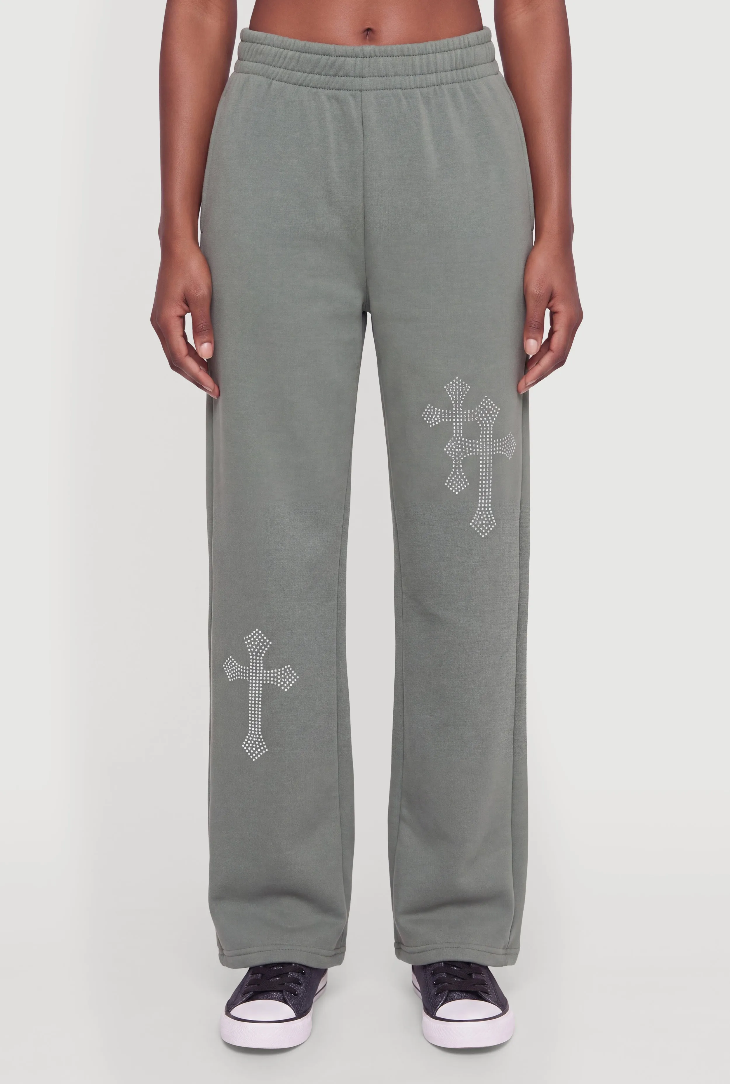 Rhinestone Double Cross Graphic Sweatpants sold by Rainbow product image thumbnail 3