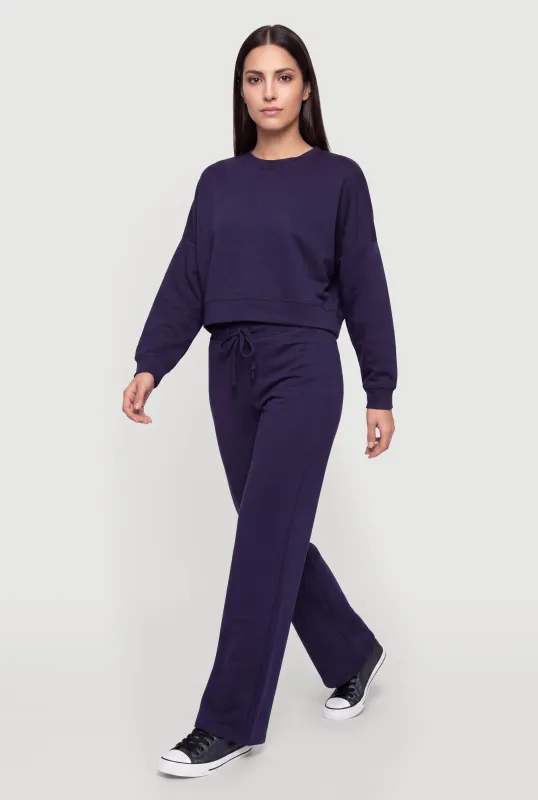 Drawstring Waist Solid Sweatpants made by Rainbow