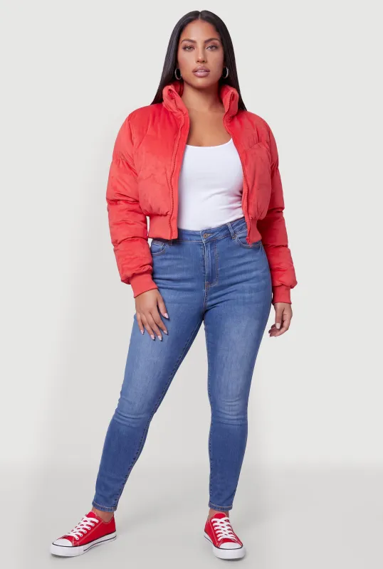 Plus Size Corduroy Puffer Jacket made by Rainbow