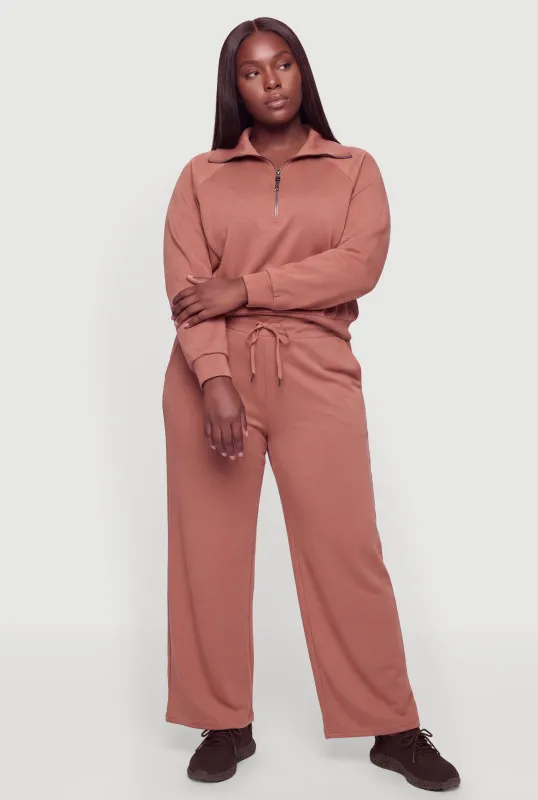 Plus Size Pull On Drawstring High Waisted Sweatpants made by Rainbow