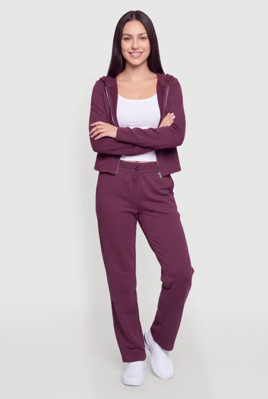 Toggle Drawstring Waist Pull On Scuba Pants made by iris