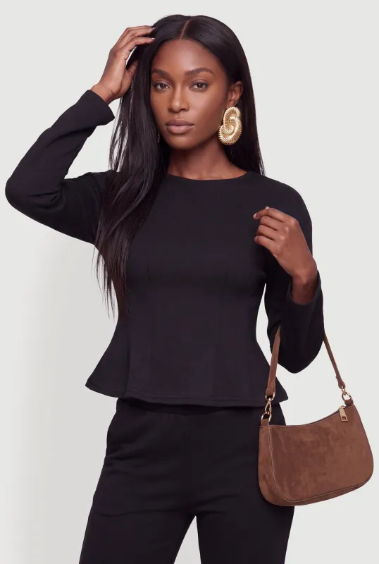 Long Sleeve Peplum Top made by Rainbow
