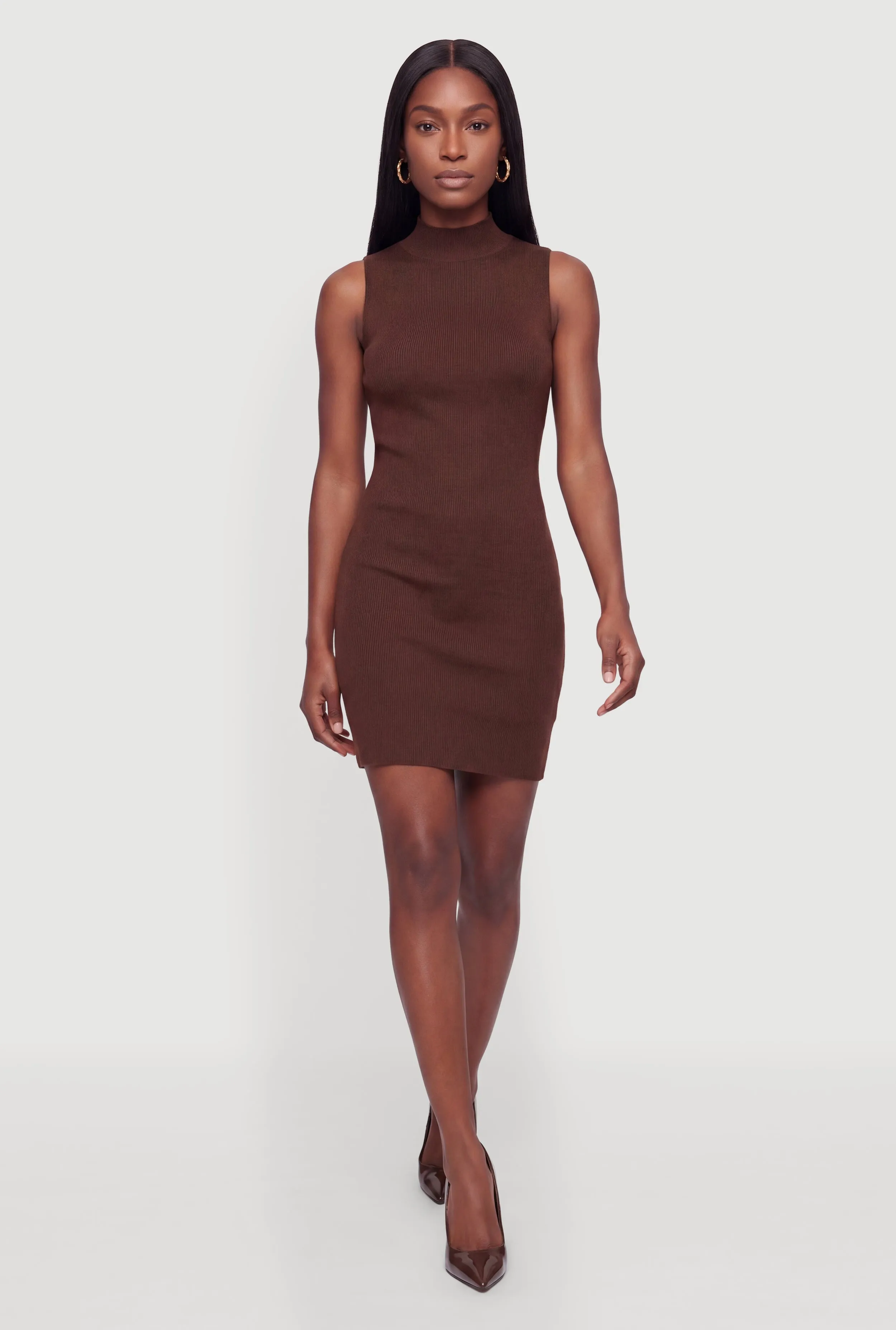 Mock Neck Sleeveless Sweater Dress sold by Rainbow
