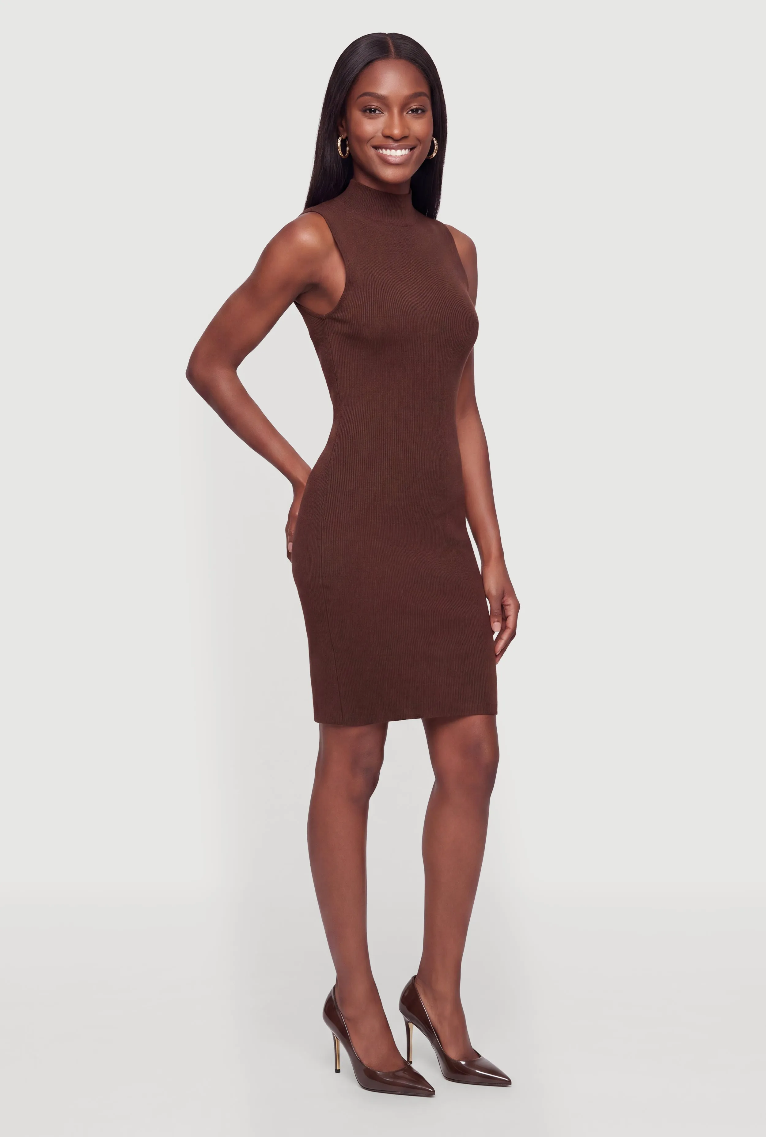 Mock Neck Sleeveless Sweater Dress sold by Rainbow product image thumbnail 2