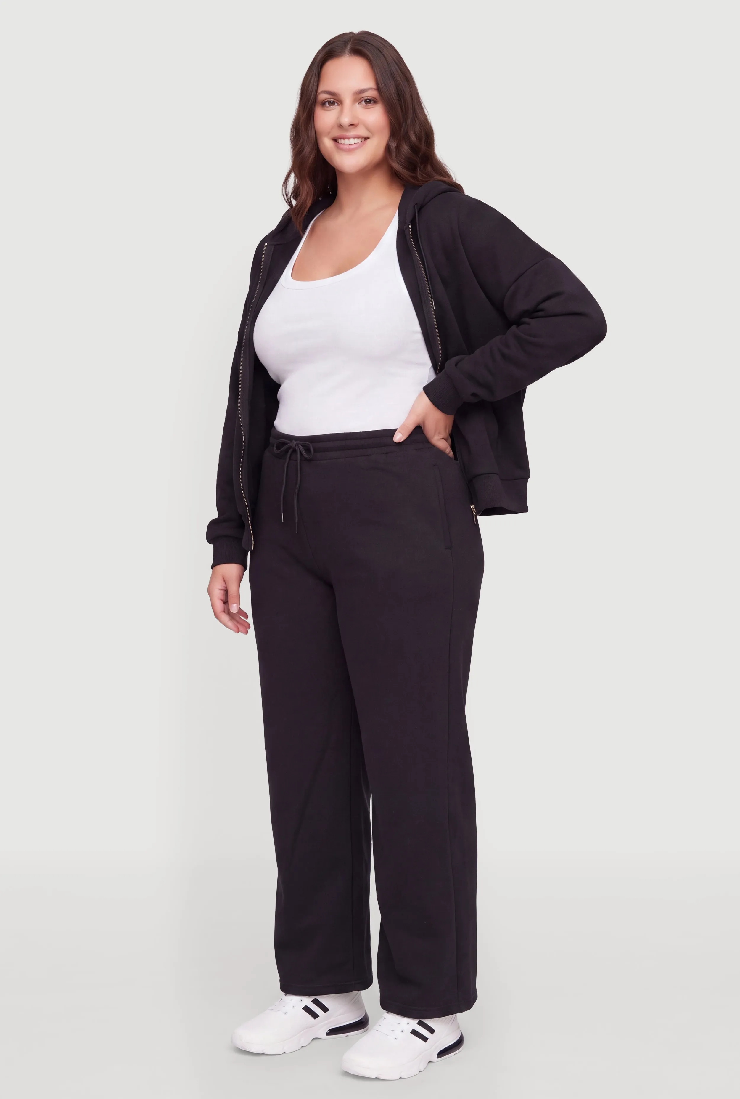 Plus Size Drawstring Waist Wide Leg Basic Sweatpants sold by Rainbow product image thumbnail 2