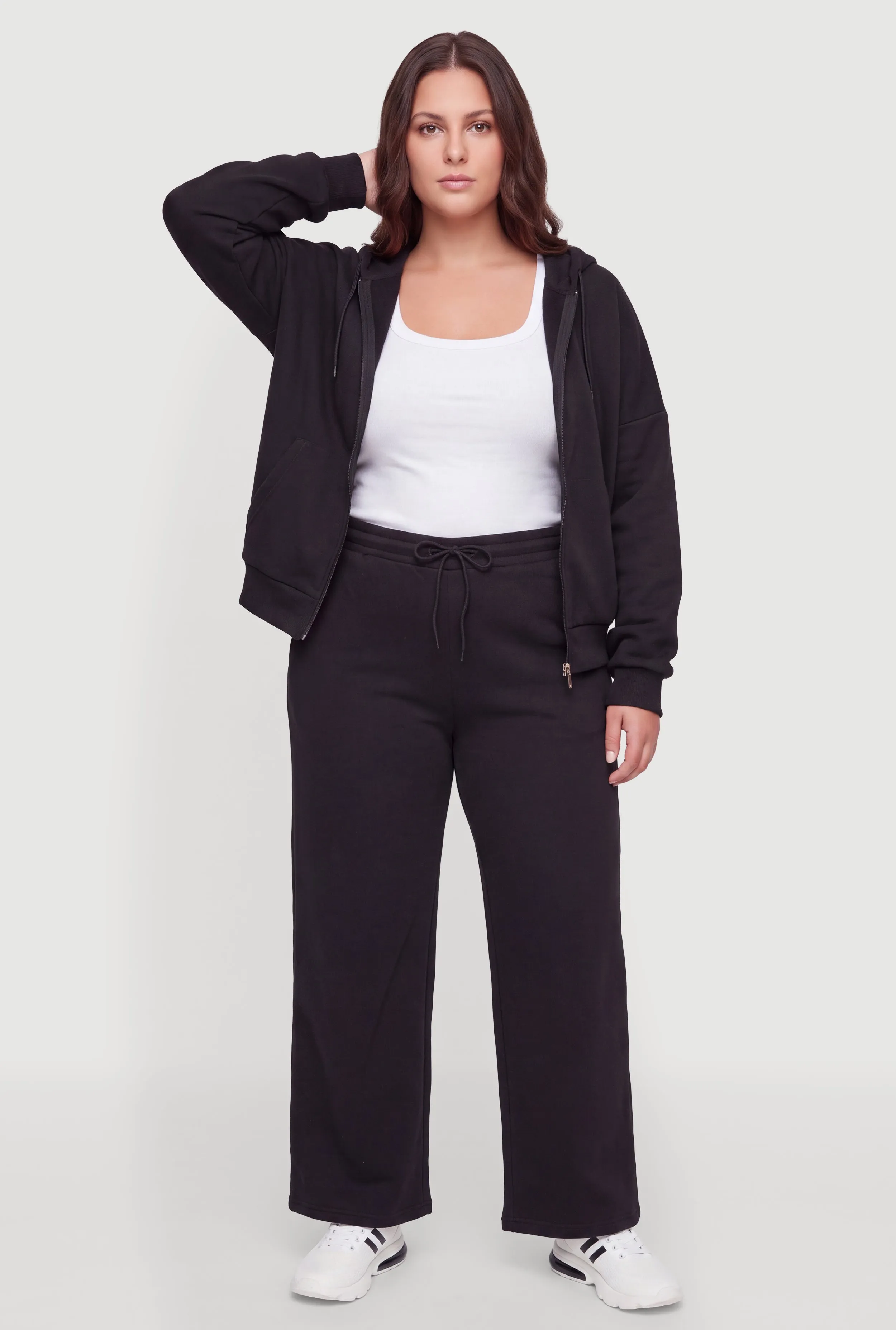 Plus Size Drawstring Waist Wide Leg Basic Sweatpants sold by Rainbow