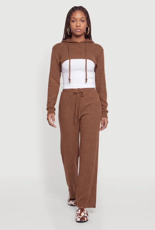 Drawstring Waist Wide Leg Pull On Pants made by Daisy