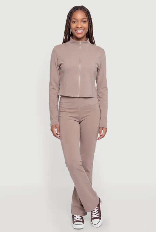 Fleece Lined Flare Leg Pants made by Rainbow