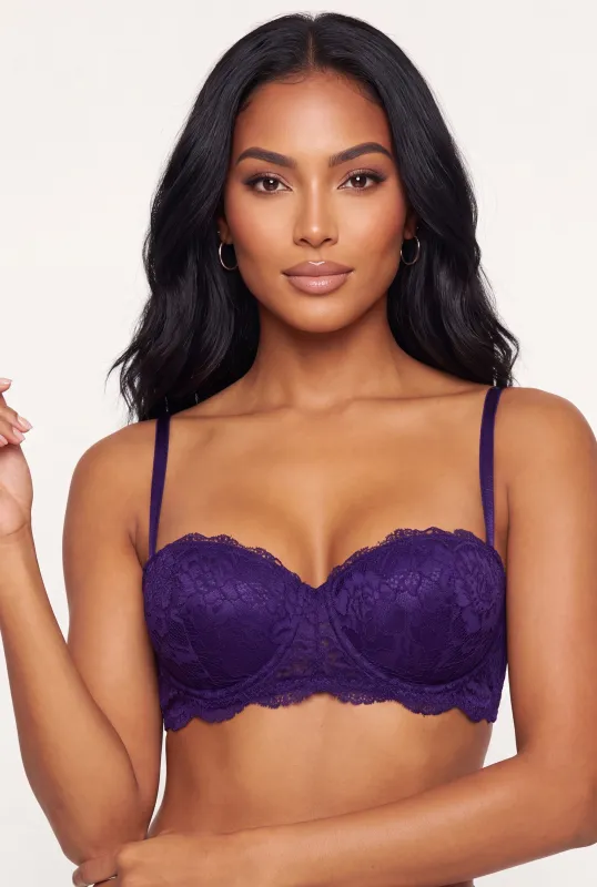Scalloped Lace Convertible Balconette Bra made by Rainbow