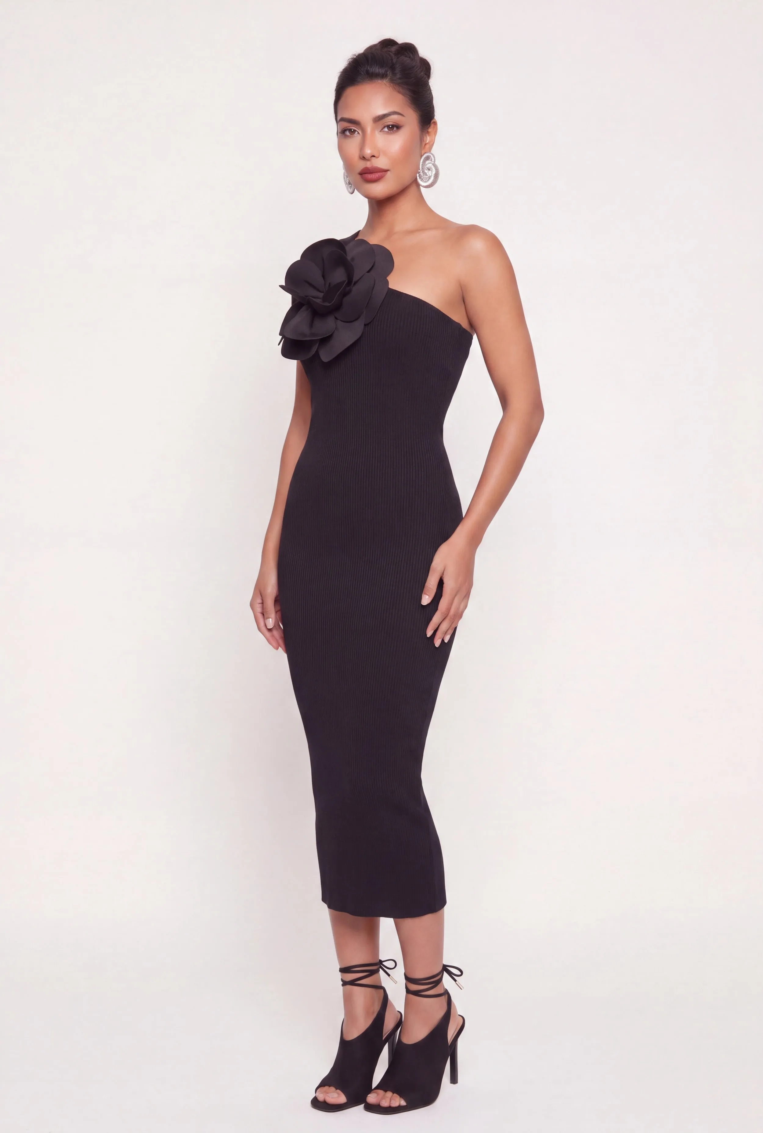 3D Flower Detail One Shoulder Sweater Dress sold by Rainbow product image thumbnail 2