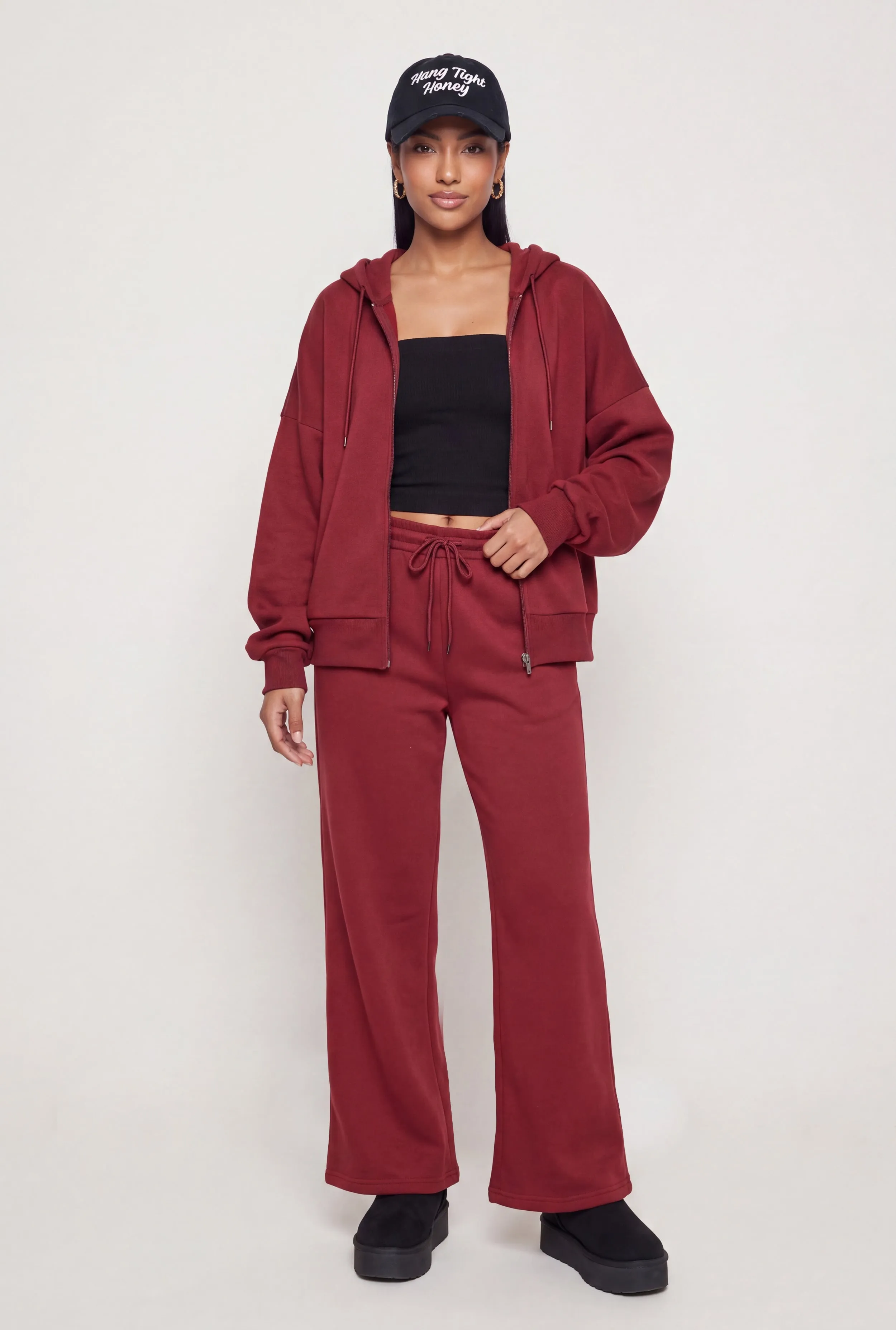Zip Front Drop Shoulder Hooded Sweatshirt sold by Rainbow product image thumbnail 2