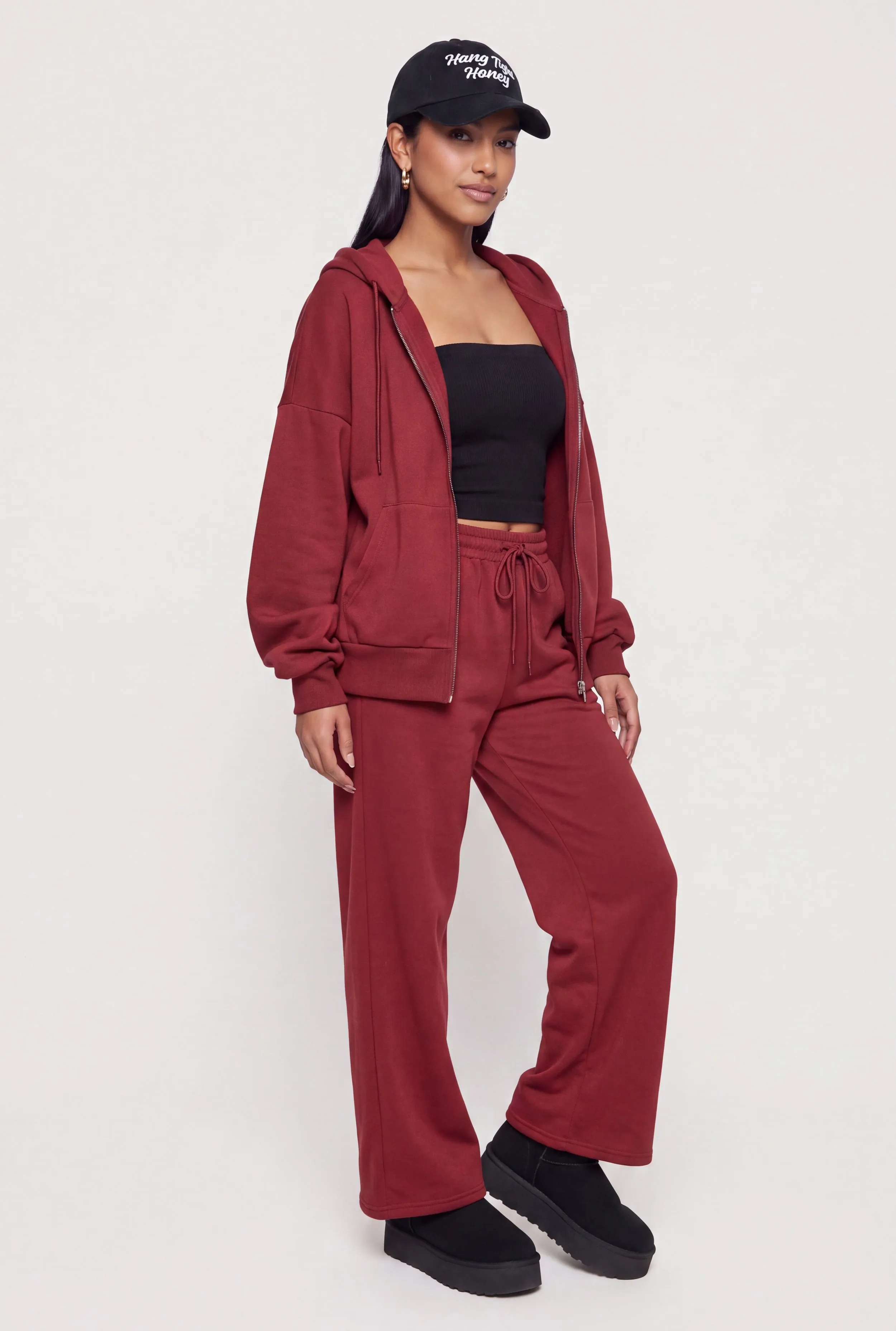 Zip Front Drop Shoulder Hooded Sweatshirt sold by Rainbow product image thumbnail 3