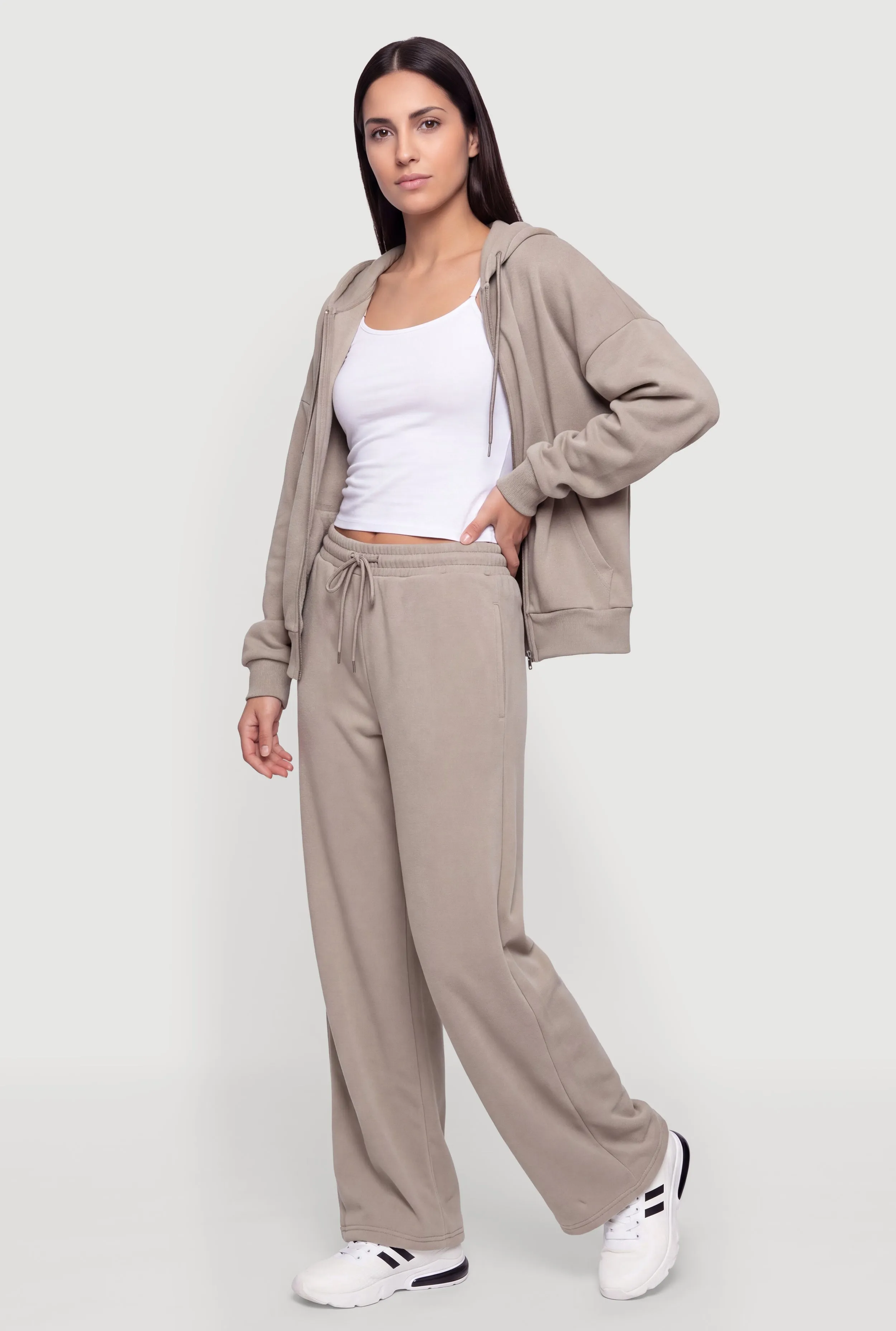 Zip Front Drop Shoulder Hooded Sweatshirt sold by Rainbow product image thumbnail 3