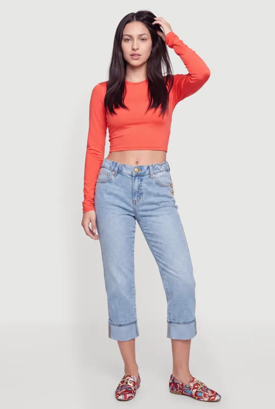 Long Sleeve Crew Neck Crop Top made by Daisy