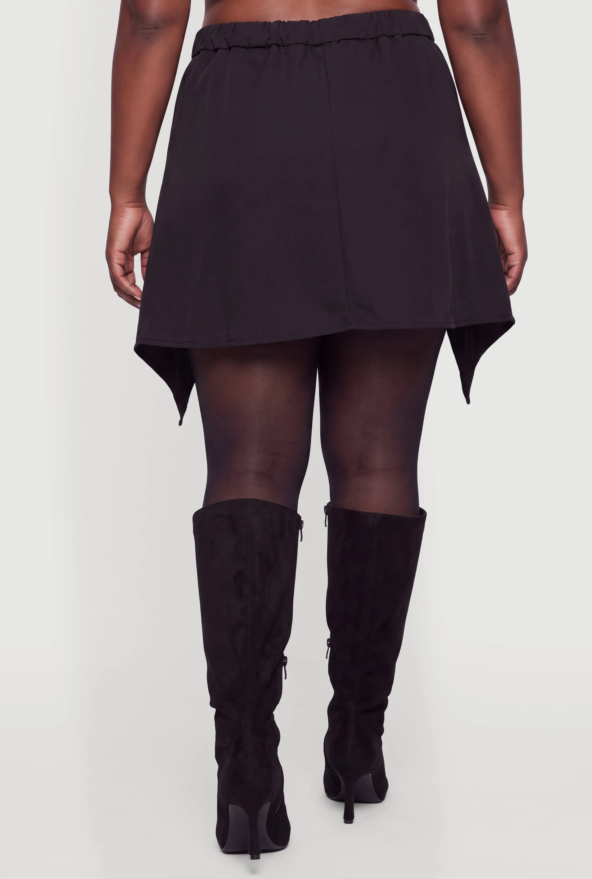 Plus Size Color Blocked Asymmetrical Overlay Skirt sold by Rainbow product image thumbnail 5