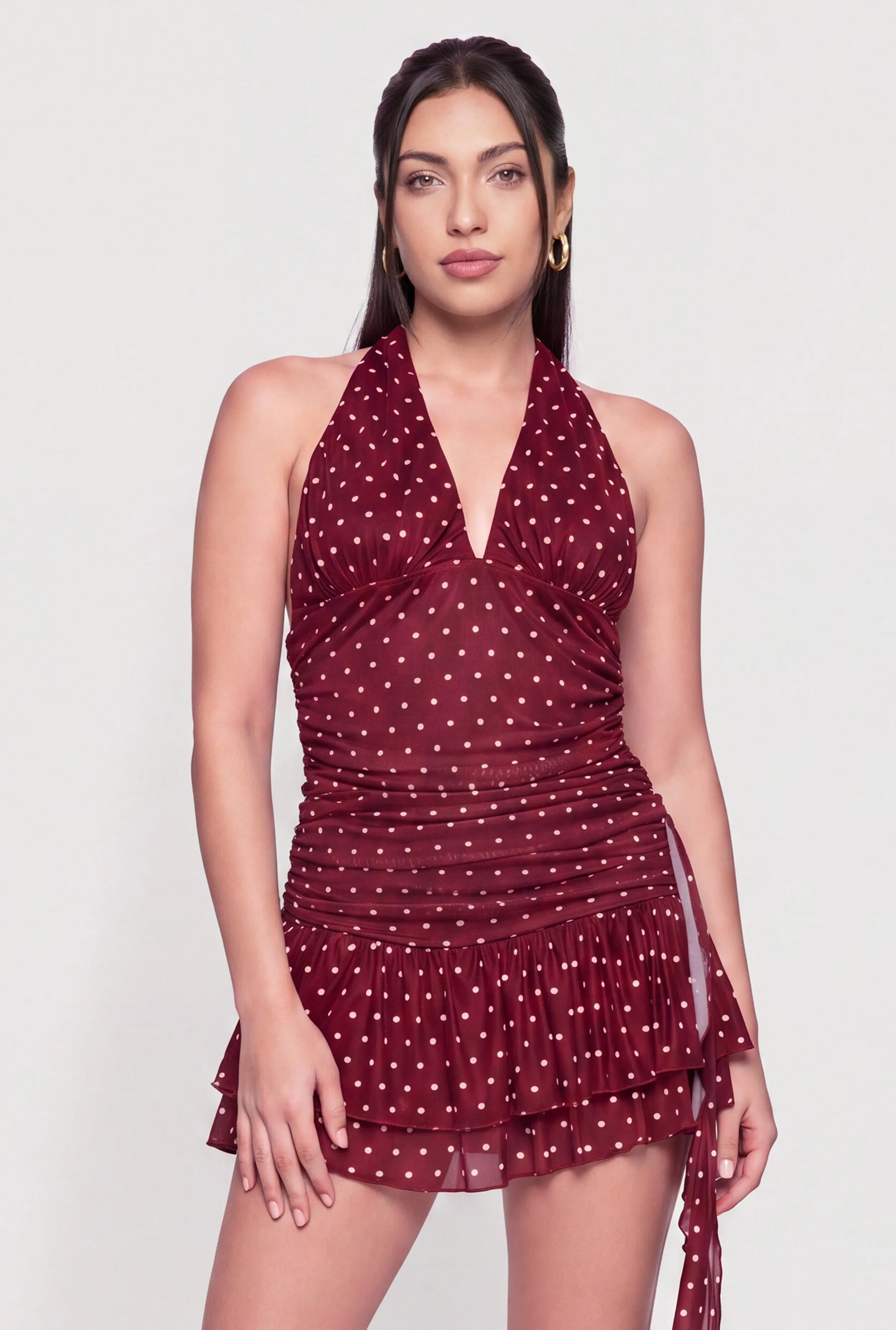 Polka Dot Ruched Halter Top sold by Rainbow product image thumbnail 4