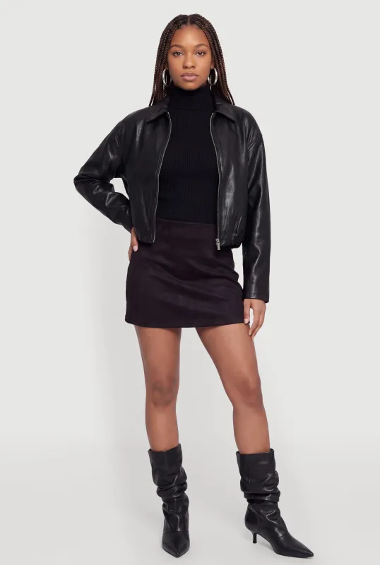 Faux Leather Bomber Jacket made by Rainbow