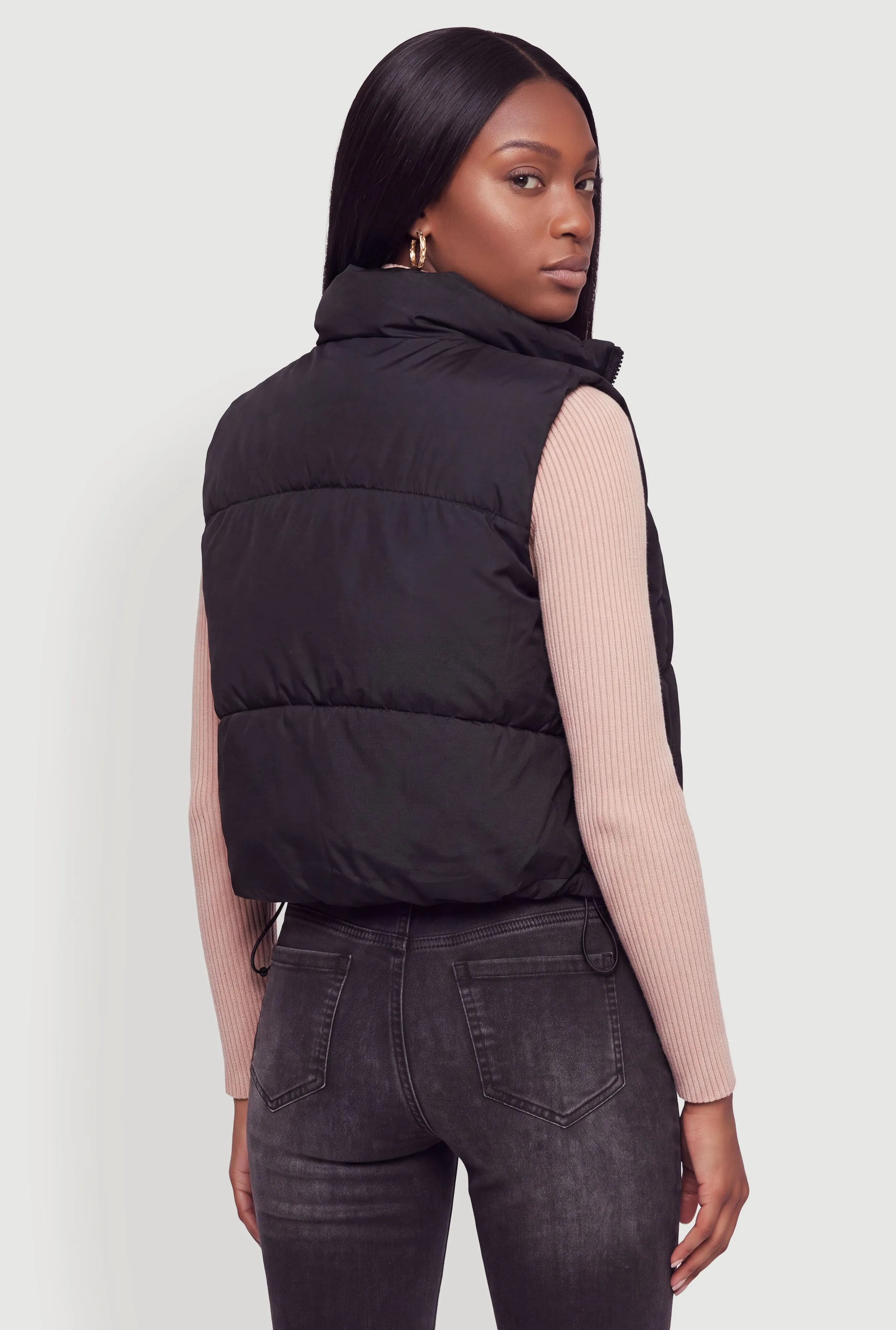 Faux Leather Zip Front Puffer Vest sold by Rainbow product image thumbnail 5