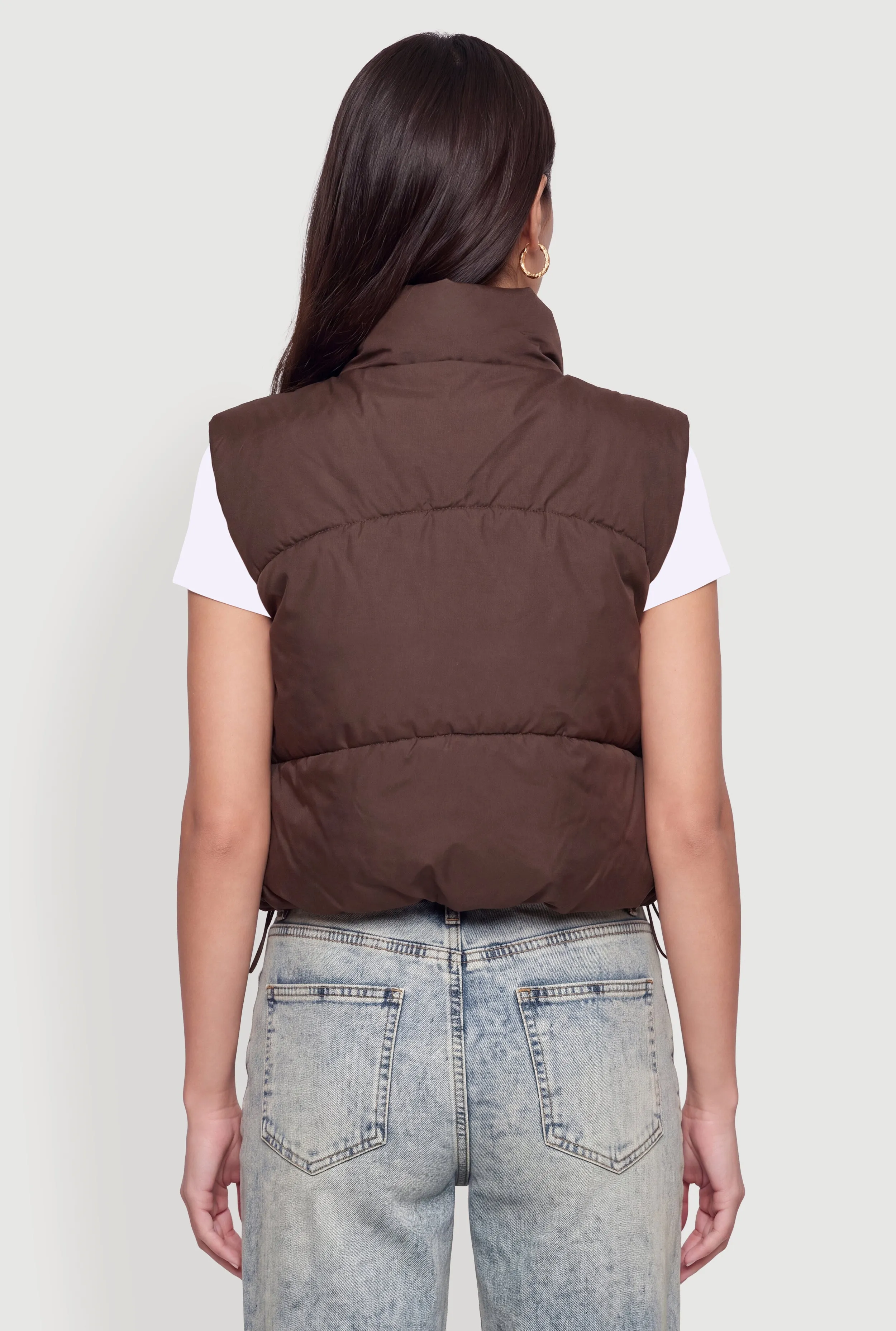 Faux Leather Zip Front Puffer Vest sold by Rainbow product image thumbnail 5