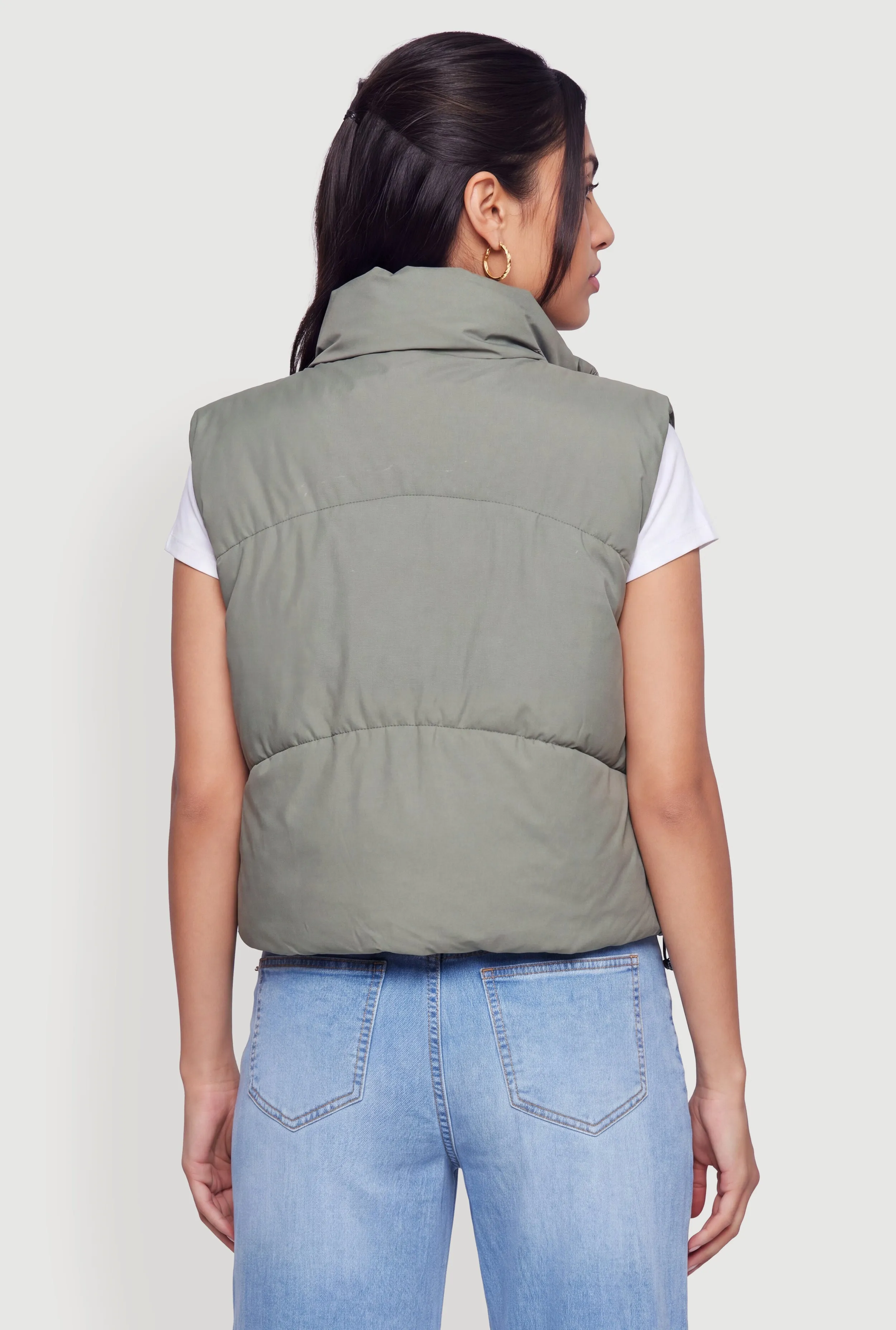 Faux Leather Zip Front Puffer Vest sold by Rainbow product image thumbnail 5