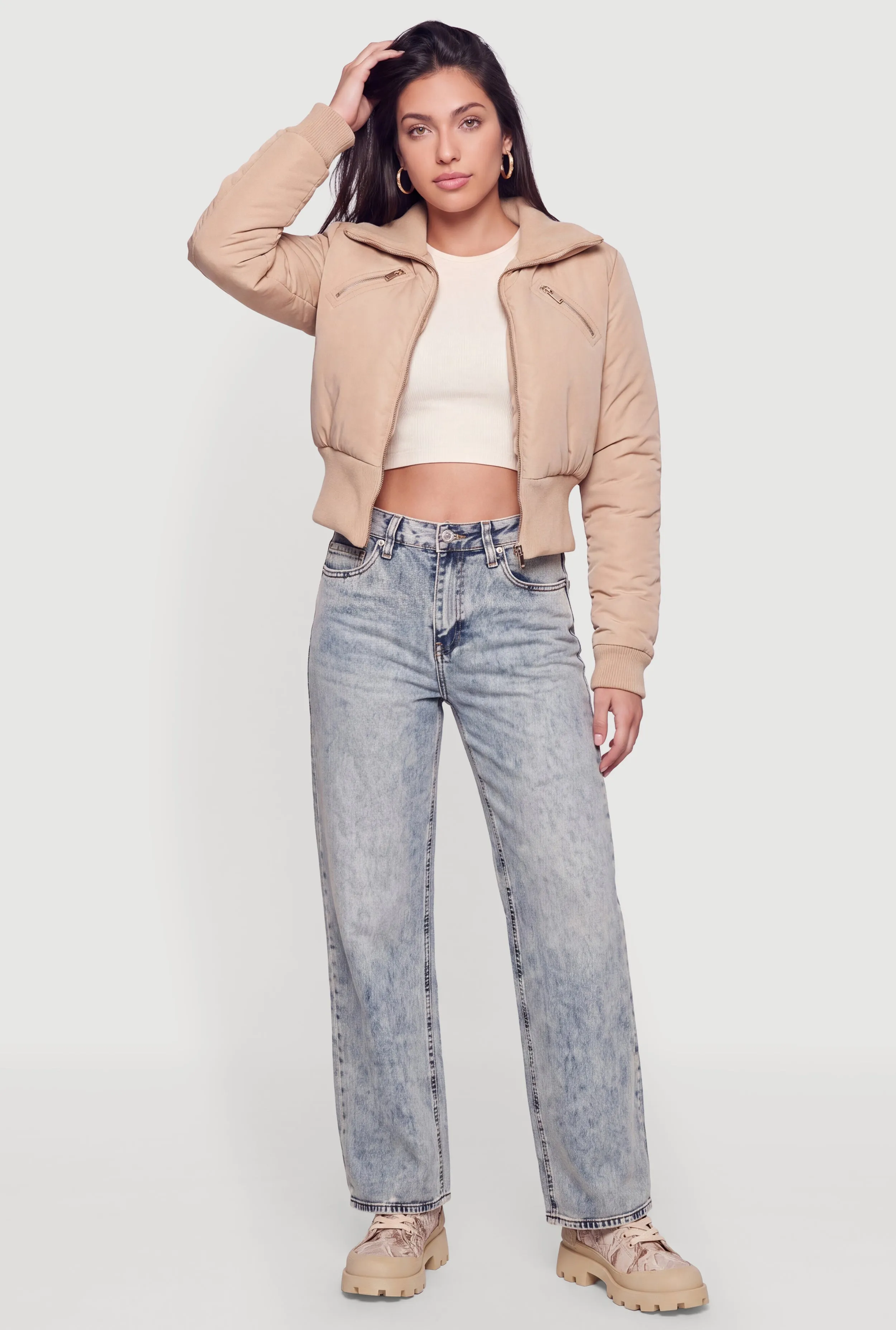 Zip Detail Bomber Jacket sold by Rainbow product image thumbnail 2