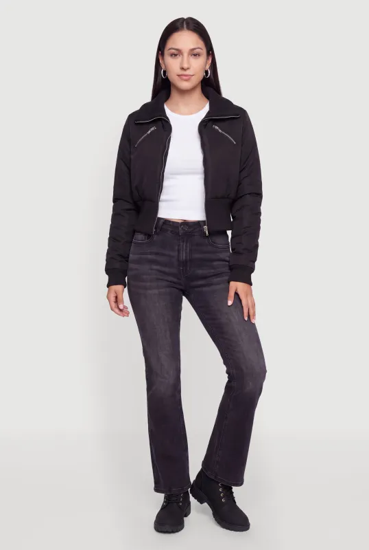 Zip Detail Bomber Jacket made by Ambiance