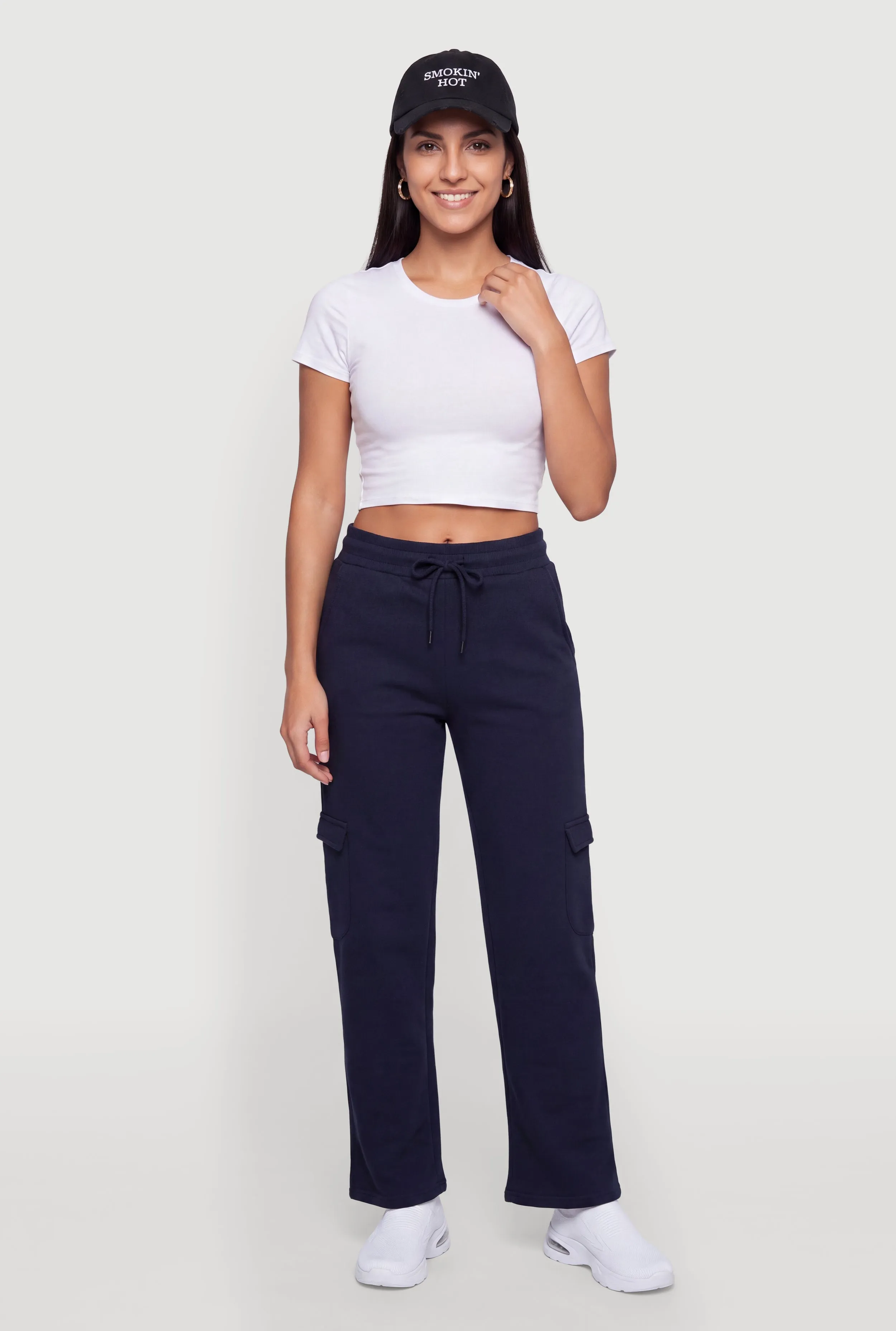 Drawstring Waist Fleece Cargo Sweatpants sold by Rainbow