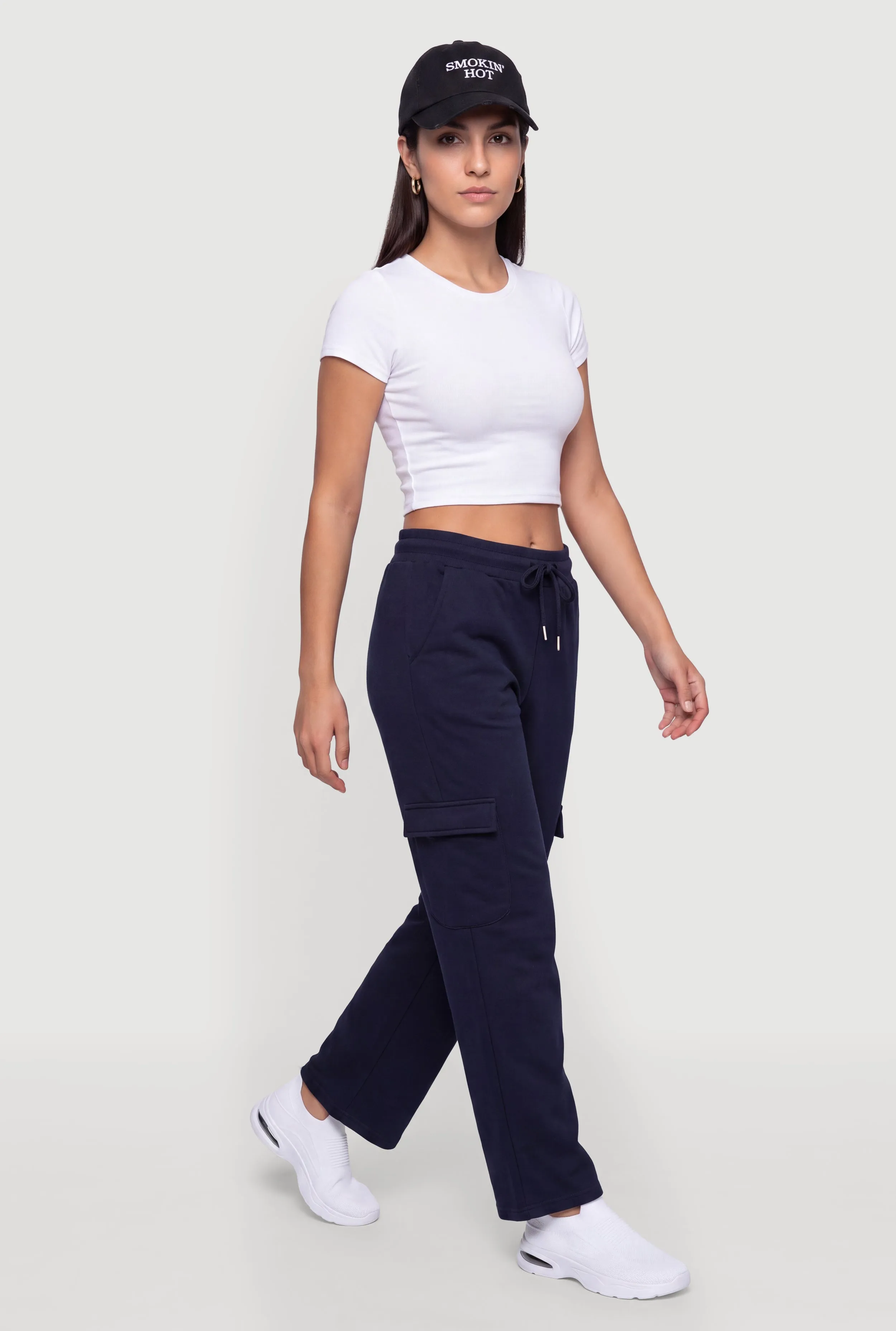 Drawstring Waist Fleece Cargo Sweatpants sold by Rainbow product image thumbnail 2
