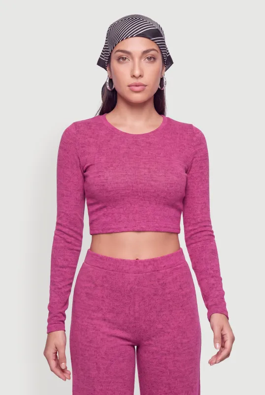 Crew Neck Long Sleeve Crop Top made by Daisy