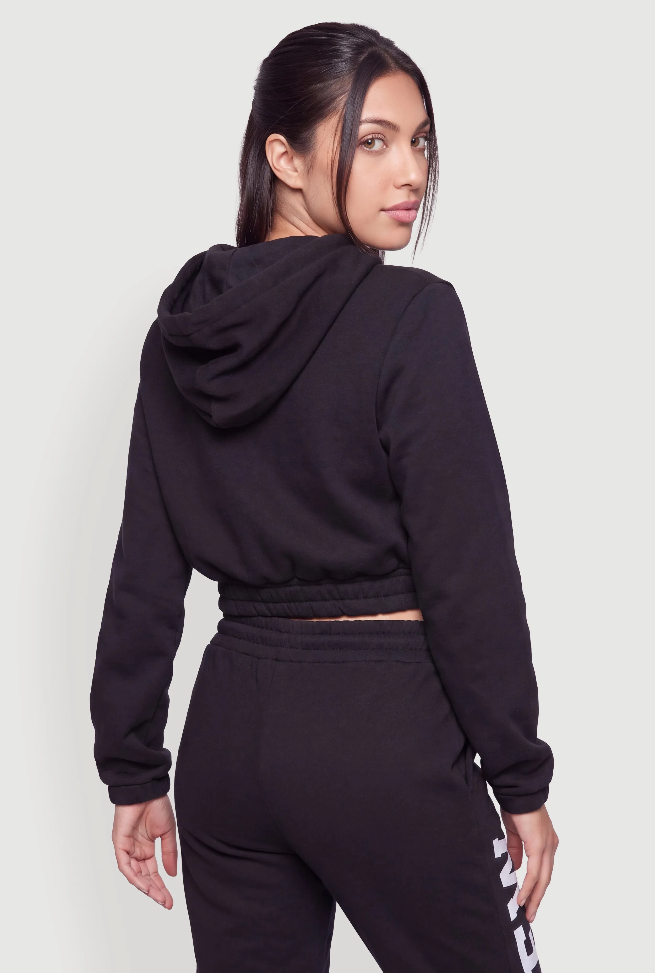 NY Graphic Zip Front Crop Hooded Sweatshirt sold by Rainbow product image thumbnail 5