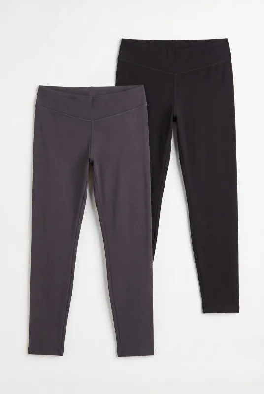Fleece Lined High Waisted Leggings 2 Pack made by Rainbow