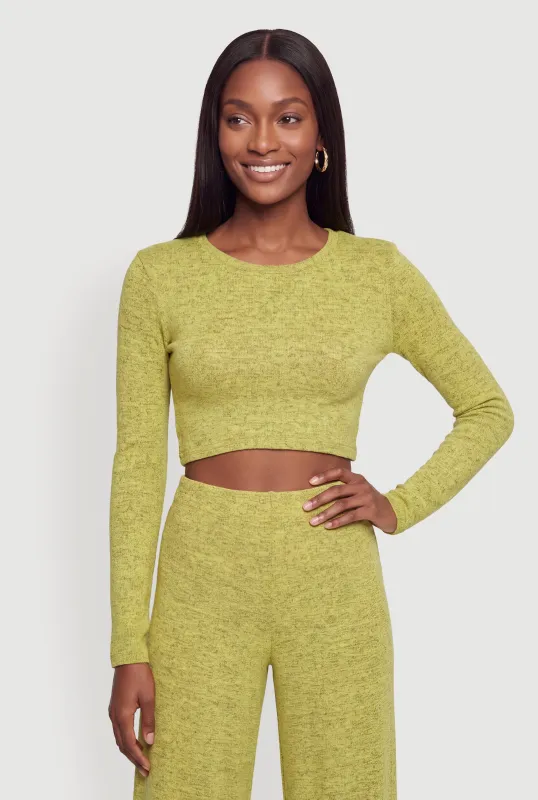Crew Neck Long Sleeve Crop Top made by Daisy