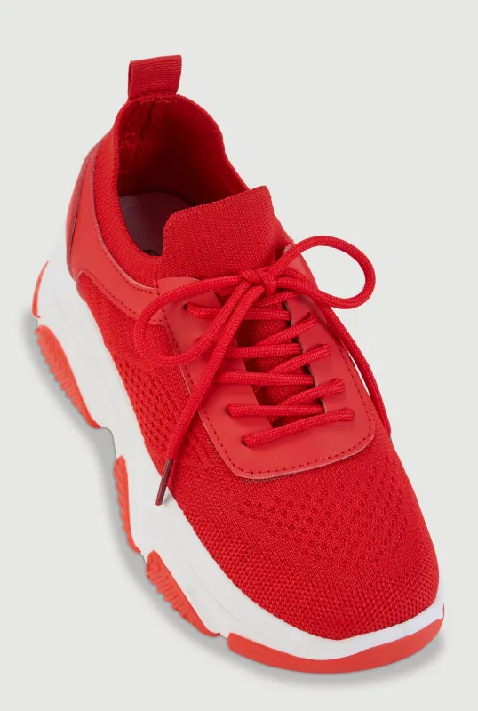 Lace Up Athletic Chunky Sneakers made by Rainbow