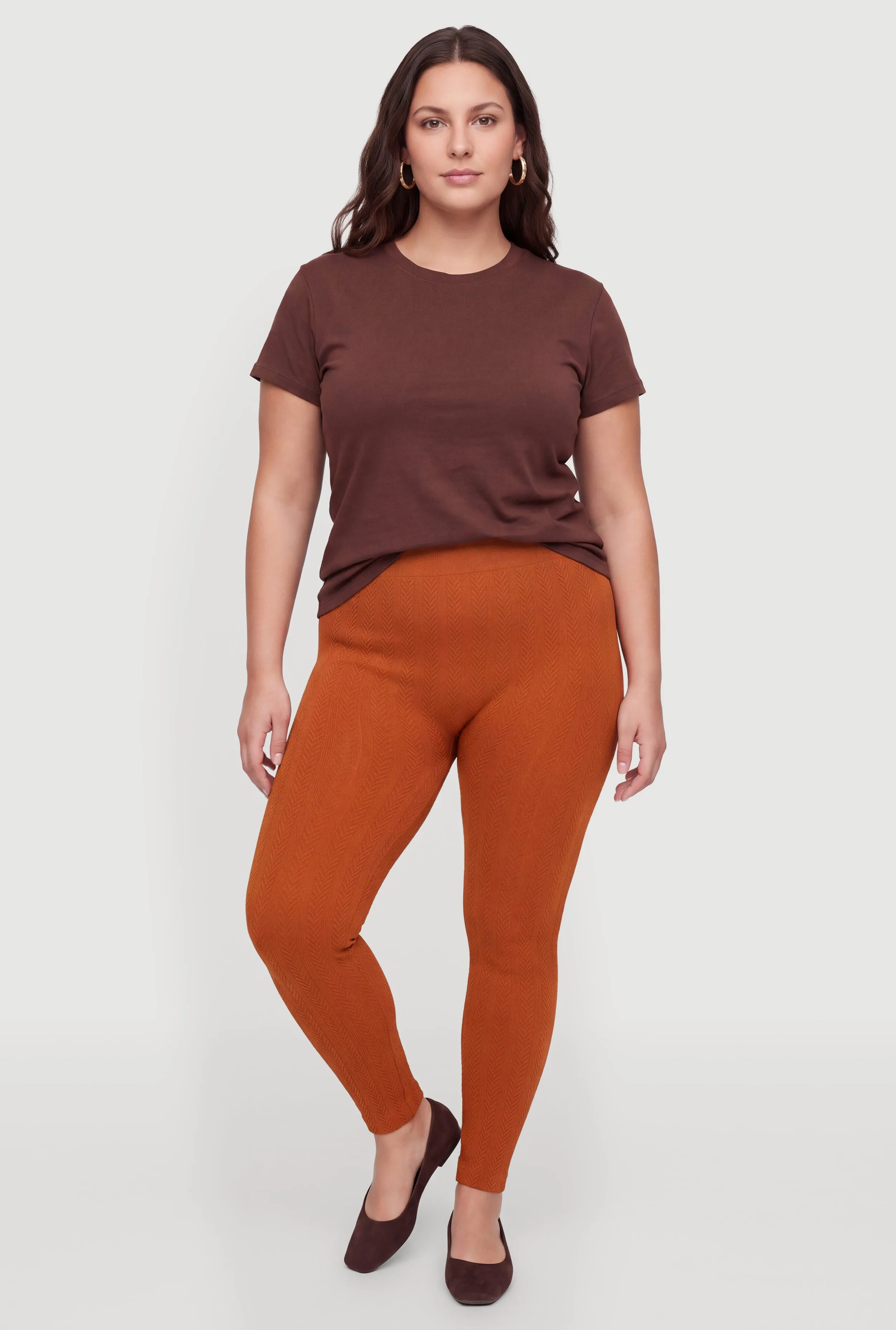 Plus Size Herringbone Seamless Fleece Lined Leggings sold by Rainbow product image thumbnail 3