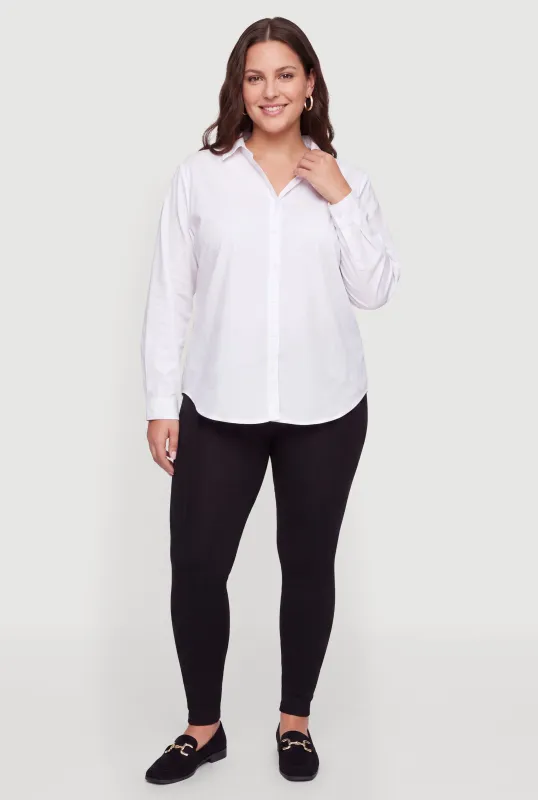 Plus Size Herringbone Seamless Fleece Lined Leggings made by Rainbow