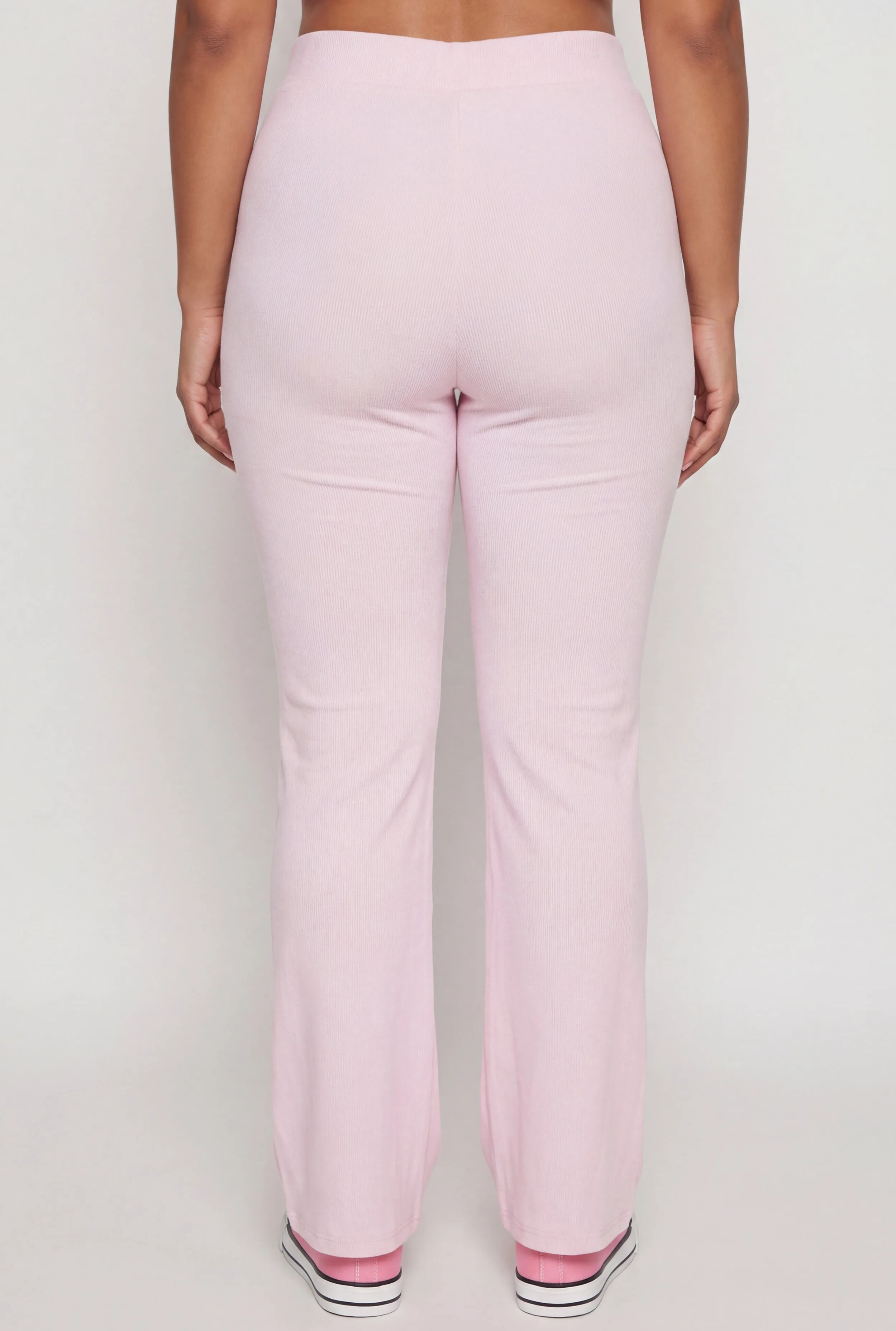Plus Size Ribbed Knit High Waisted Straight Leg Casual Pants sold by Rainbow product image thumbnail 5