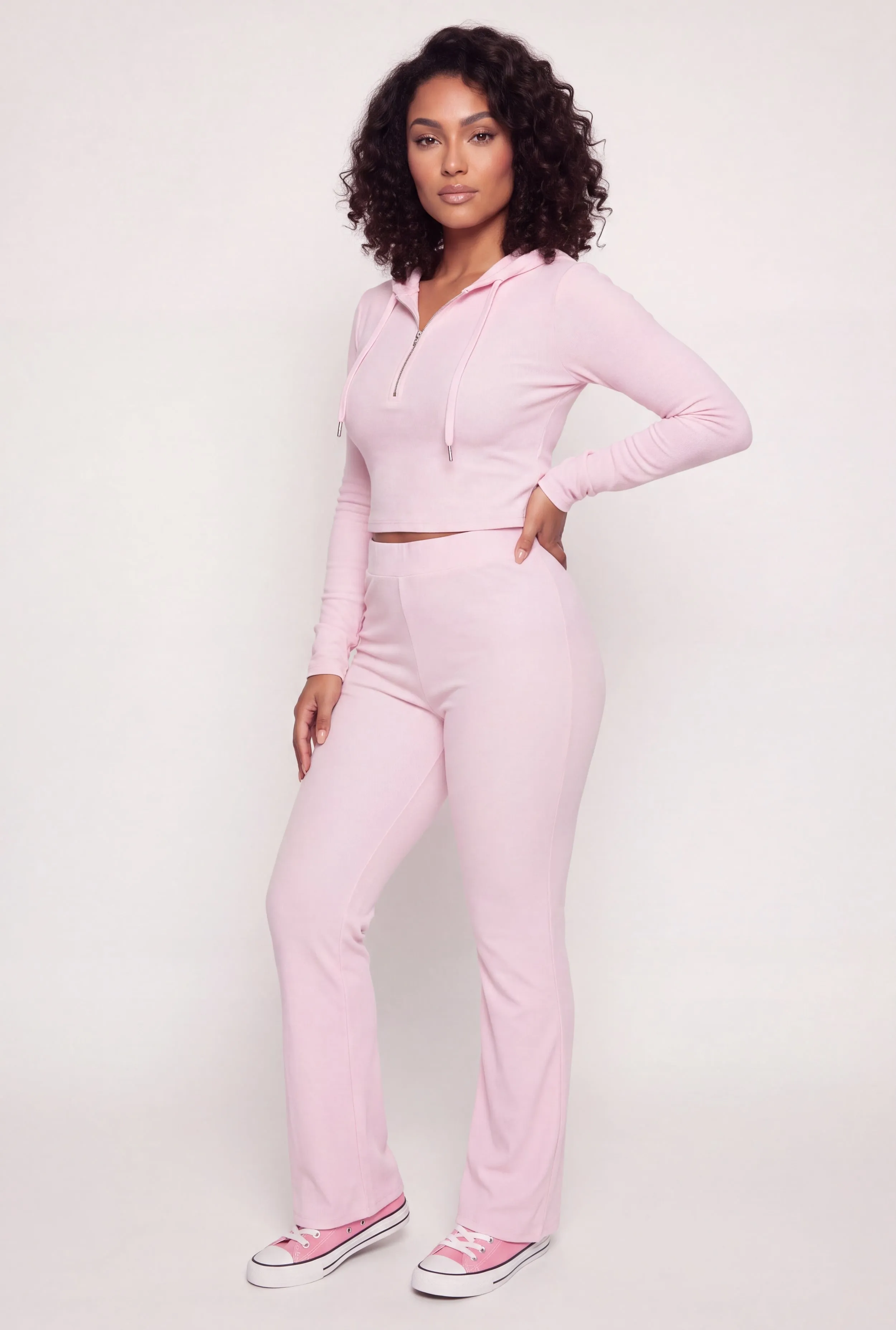 Plus Size Ribbed Knit High Waisted Straight Leg Casual Pants sold by Rainbow product image thumbnail 2