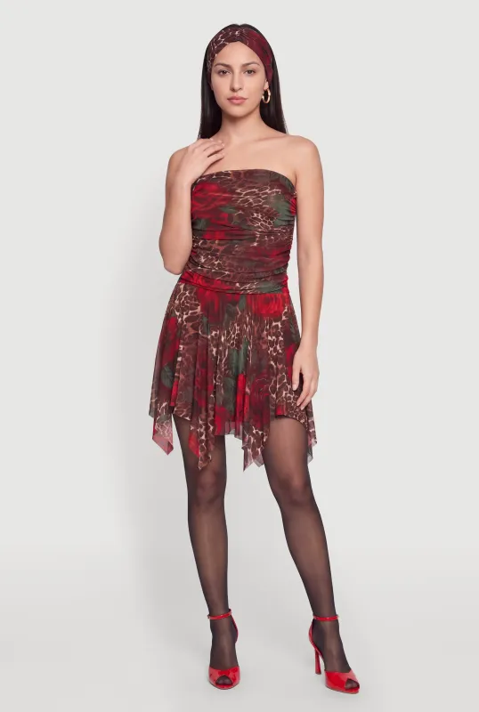 Floral Cheetah Print Sharkbite Hem Romper made by Almost Famous