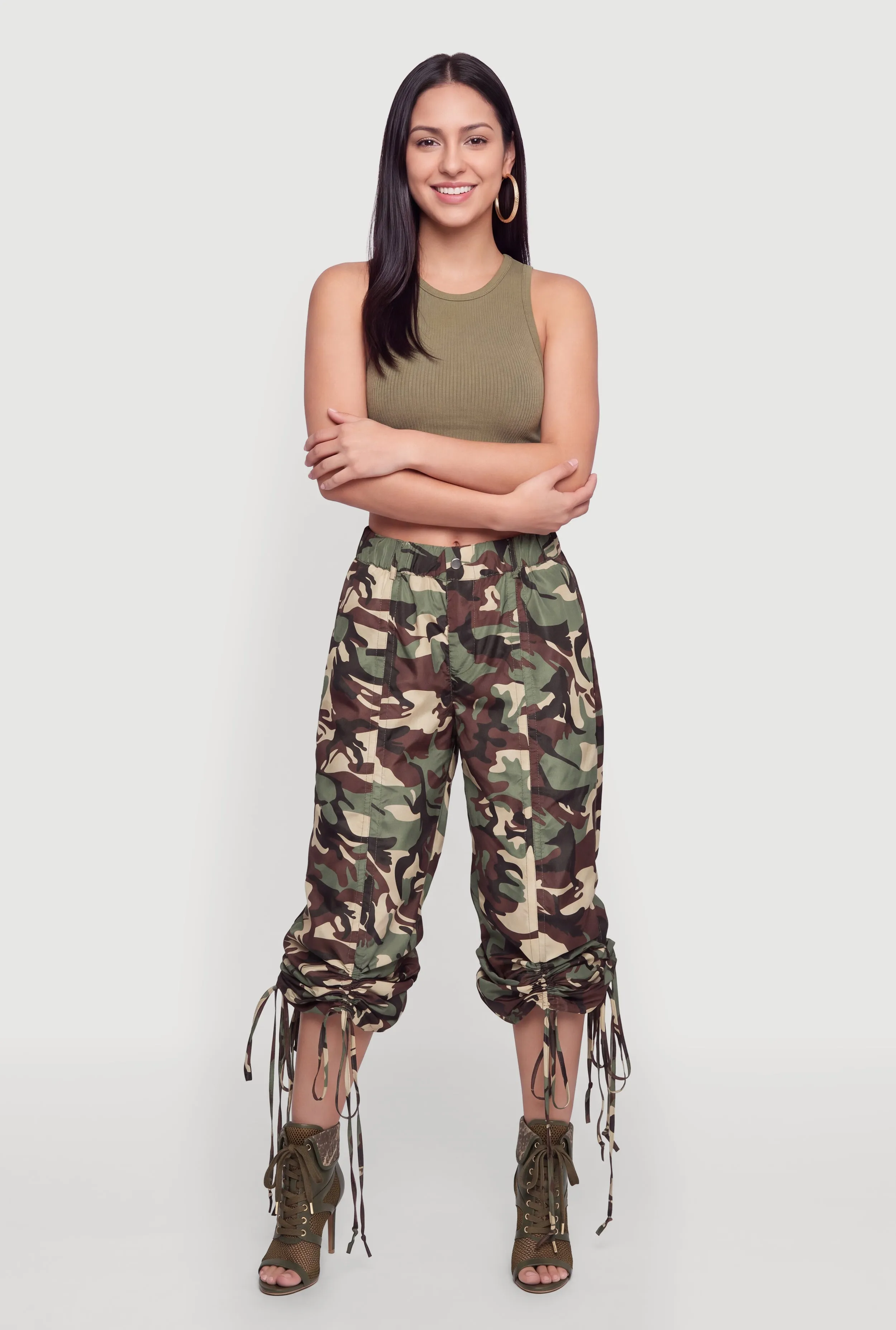 Drawstring Hem Nylon Camo Pants sold by Rainbow product image thumbnail 2