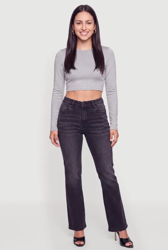 Crew Neck Long Sleeve Crop Top made by Daisy