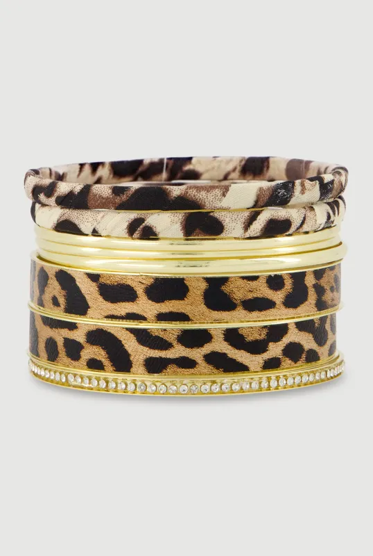 Leopard Print Bangles Set of 8 made by Rainbow