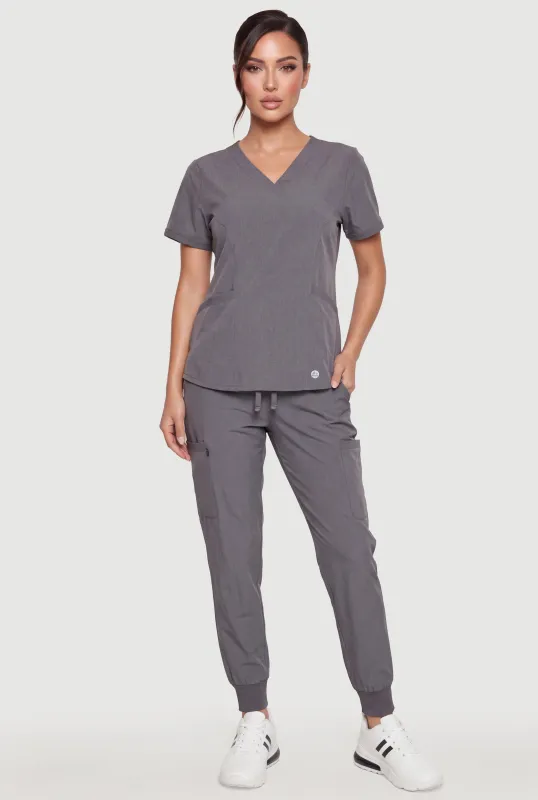 V Neck Short Sleeve and Joggers Scrub Set made by RBX