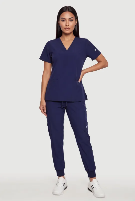 Cargo Pocket V Neck Short Sleeve Scrub Set made by RBX