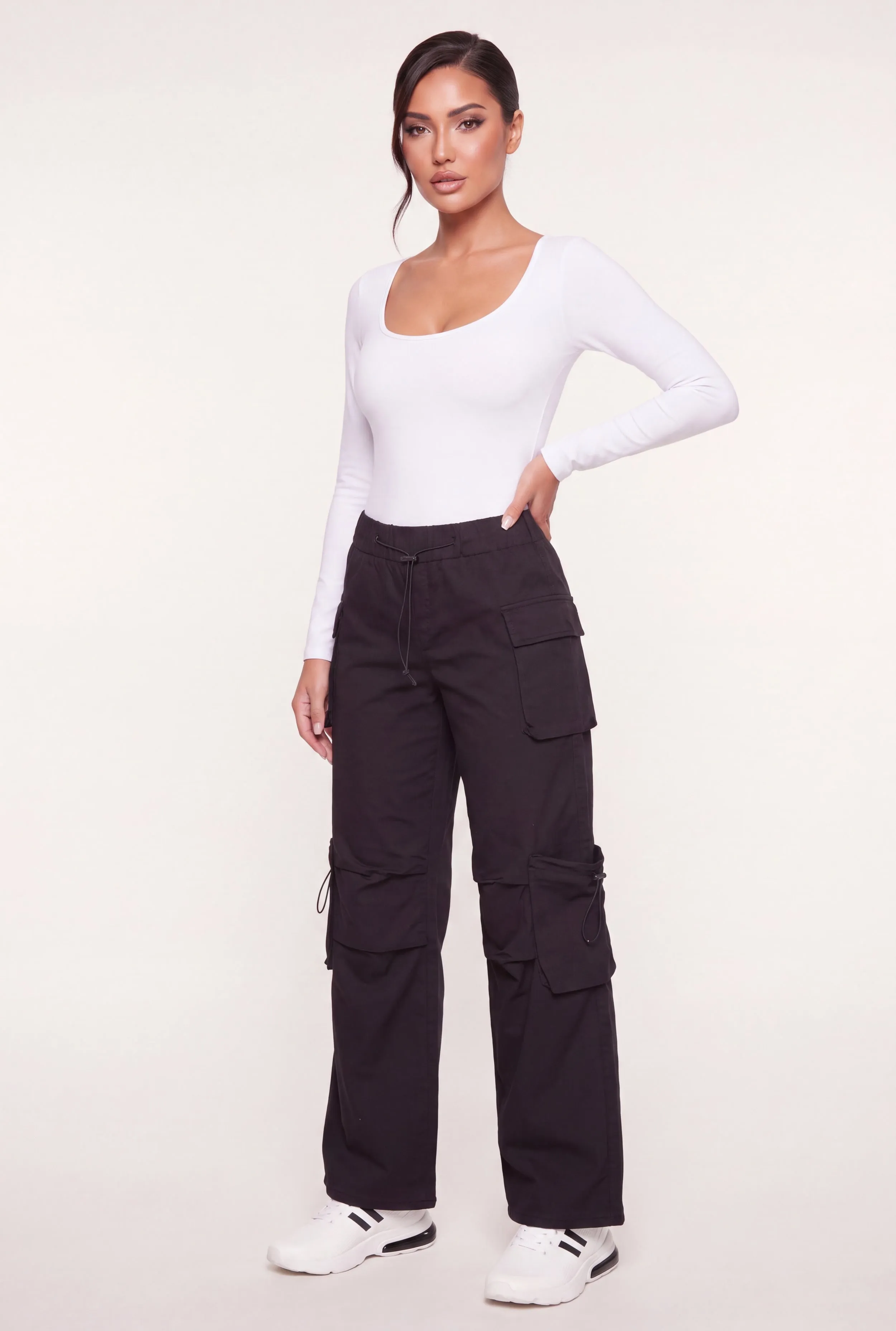 Toggle Drawstring Waist Cargo Pull On Pants sold by Rainbow product image thumbnail 2