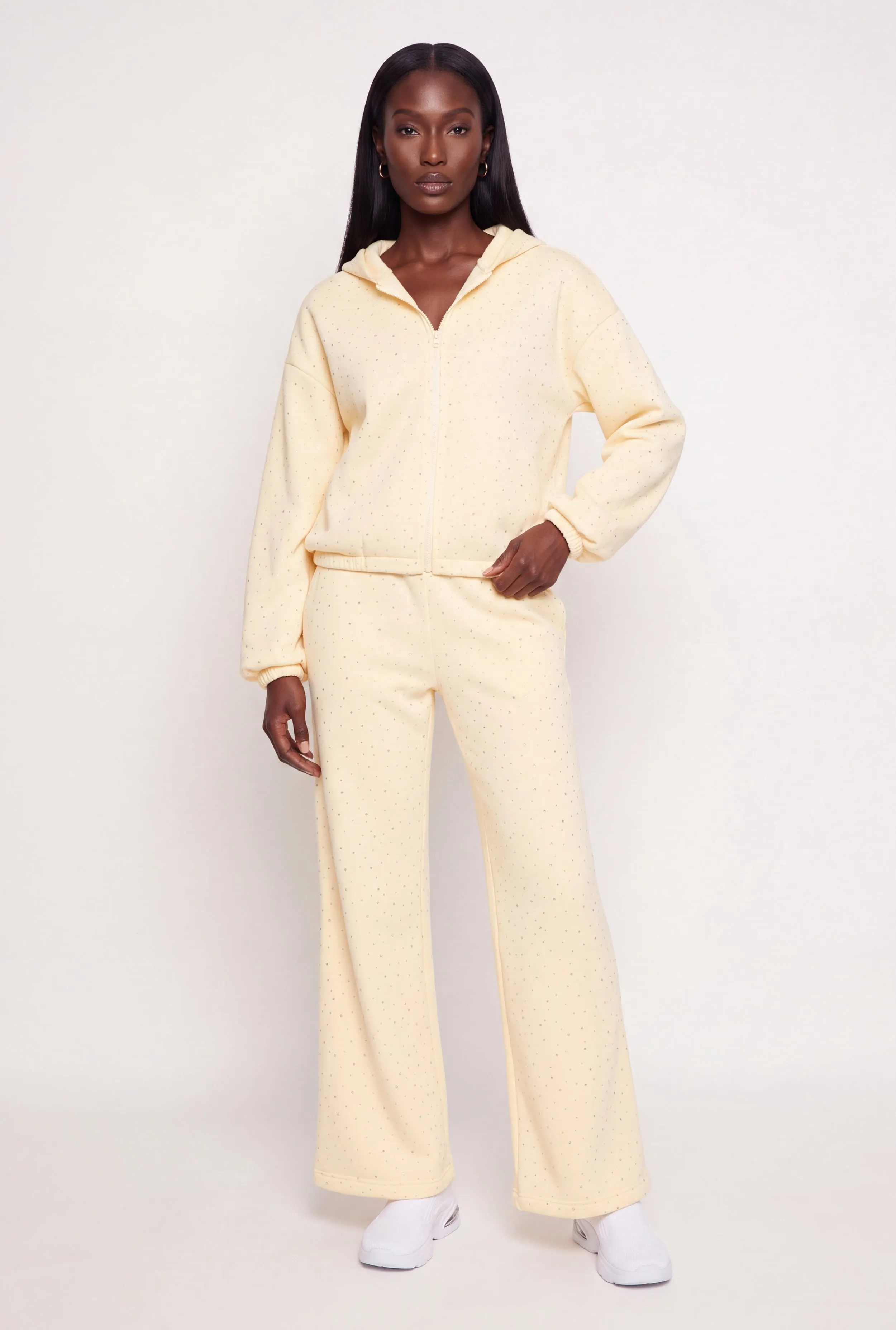 Wide Leg Fleece Sweatpants with Rhinestones sold by Rainbow product image thumbnail 4