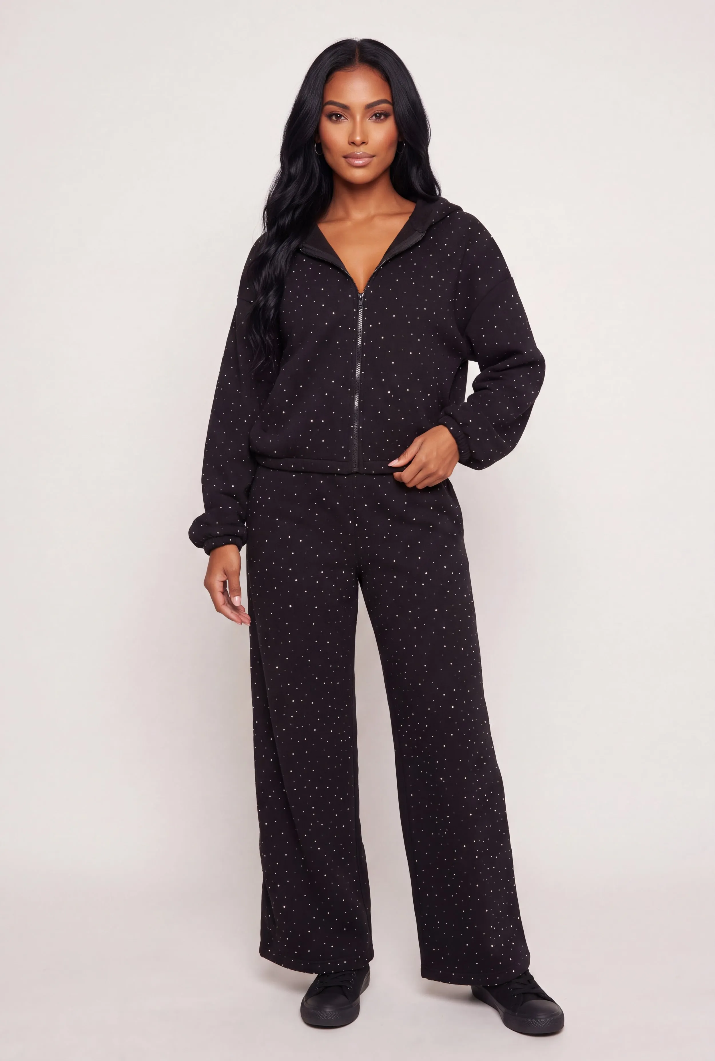 Wide Leg Fleece Sweatpants with Rhinestones sold by Rainbow product image thumbnail 3