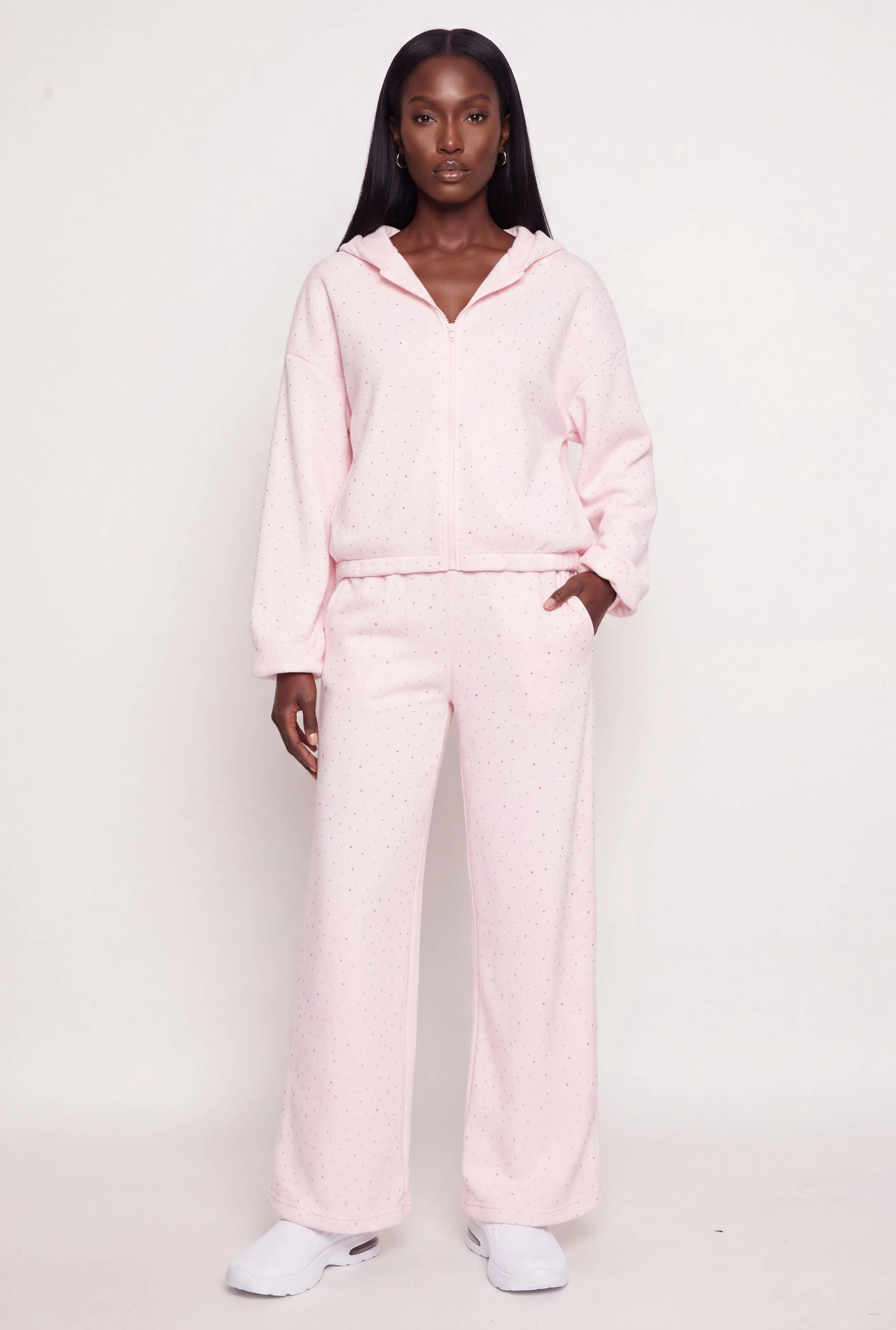 Wide Leg Fleece Sweatpants with Rhinestones sold by Rainbow product image thumbnail 5