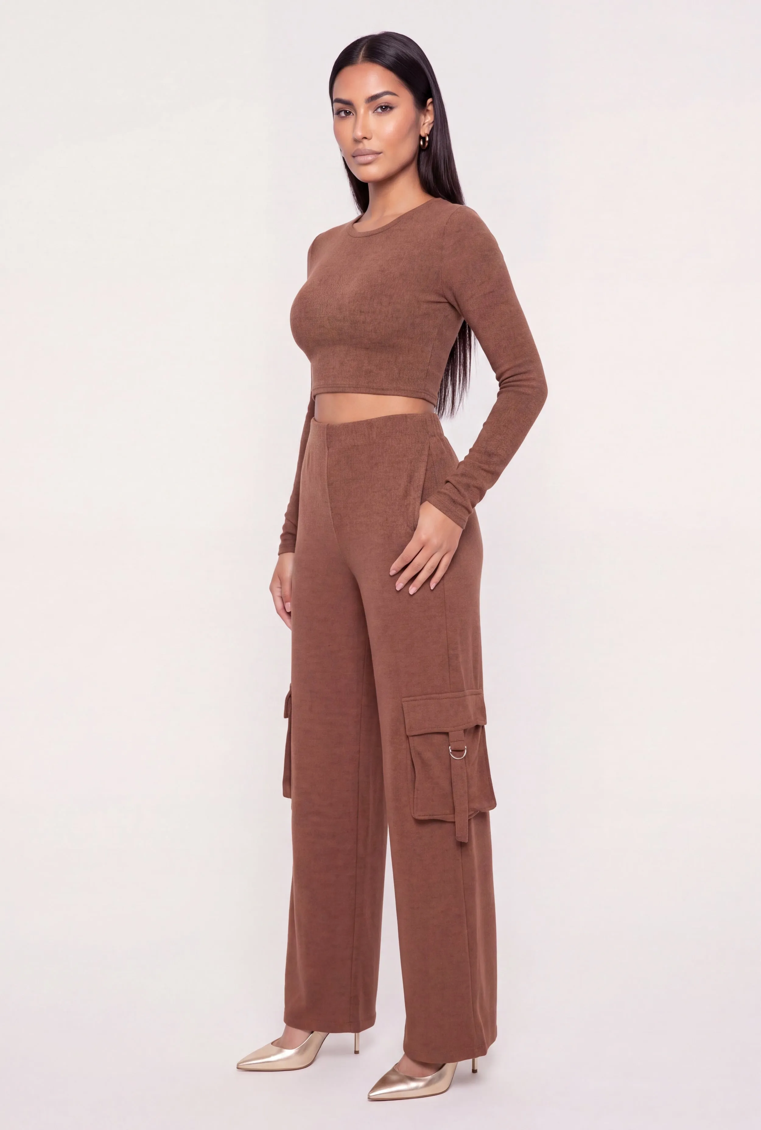 Mid Rise Wide Leg Pull On Cargo Pants sold by Rainbow product image thumbnail 2