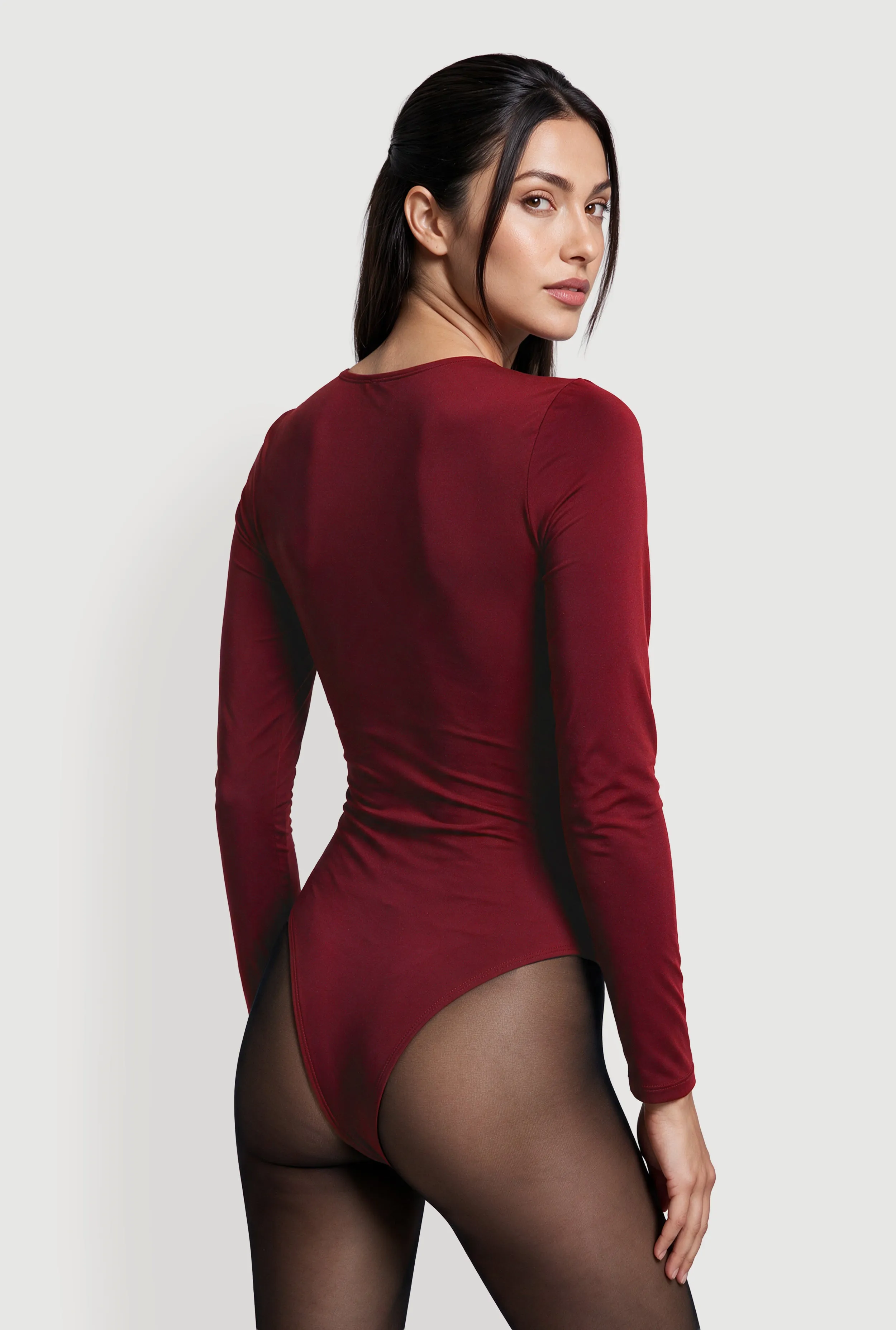 Long Sleeve Solid Scoop Neck Bodysuit sold by Rainbow product image thumbnail 5